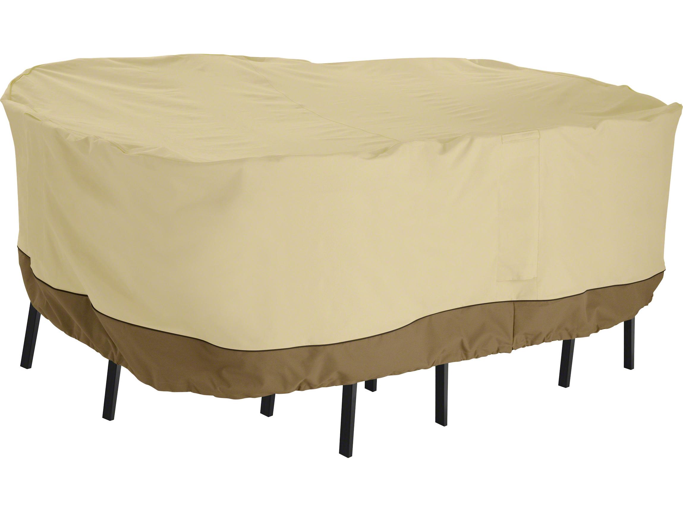 Duck Covers Veranda Pebble 110'' x 84'' Rectangular Bar Height Chair & Table Cover