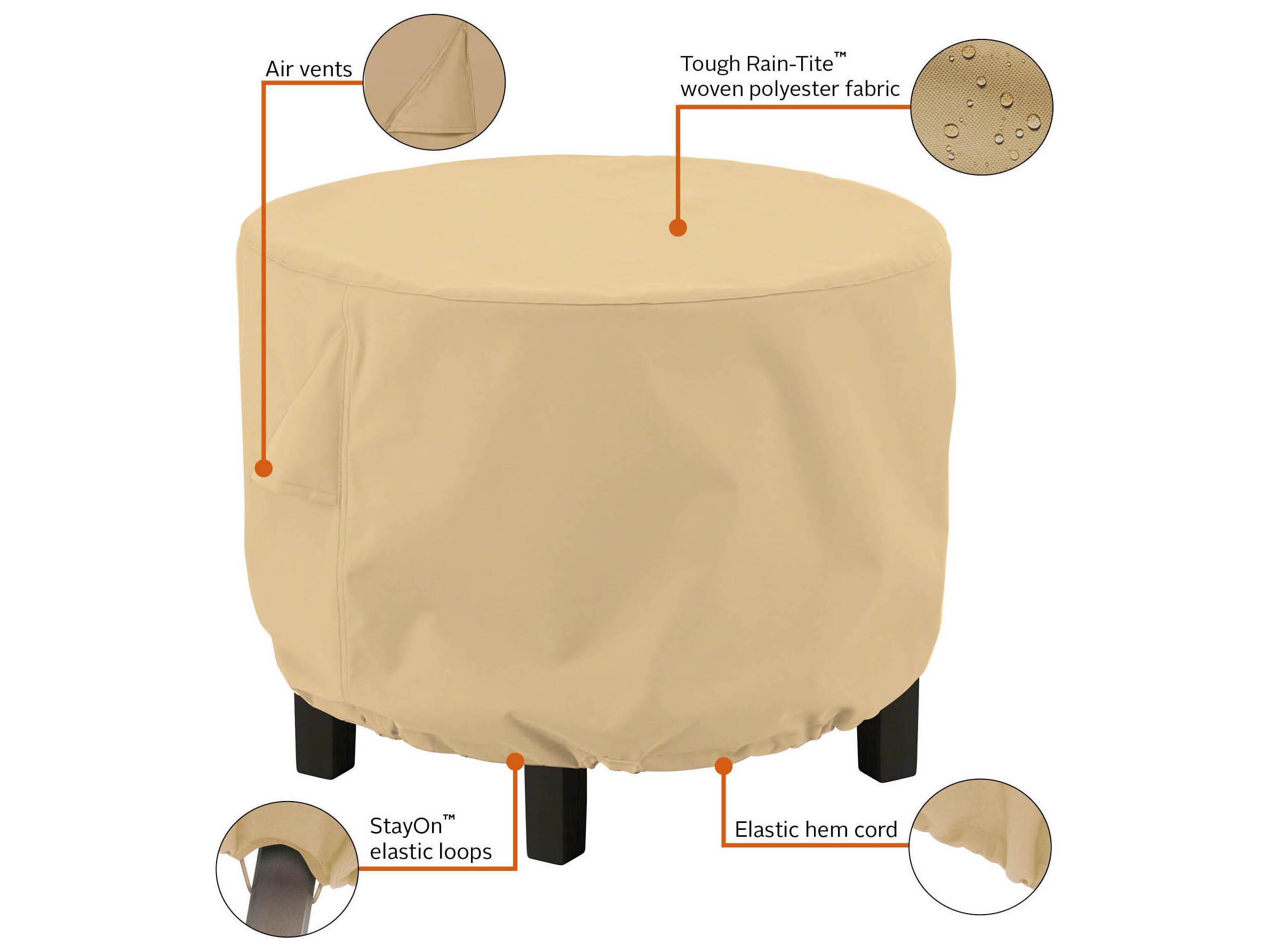 Duck Covers Terrazzo Sand 26 Inch Round Ottoman/Coffee Table Cover