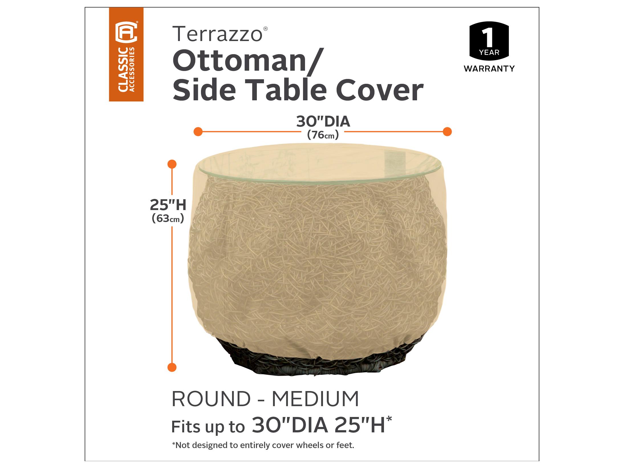 Duck Covers Terrazzo Sand 30 Inch Round Ottoman/Coffee Table Cover