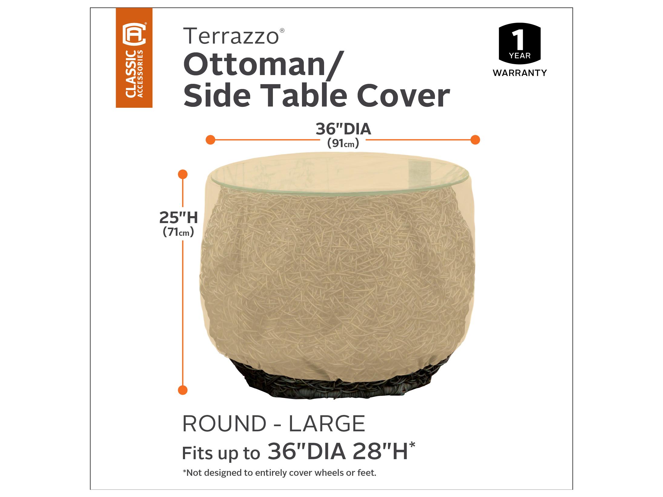 Duck Covers Terrazzo Sand 36 Inch Round Ottoman/Coffee Table Cover