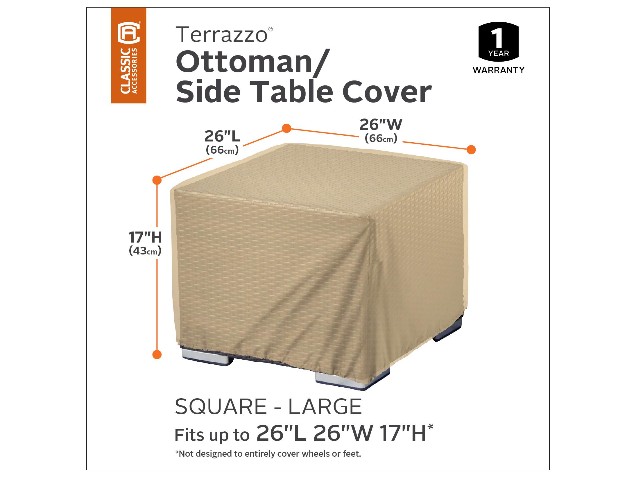 Duck Covers Terrazzo Sand 28 Inch Square Ottoman/Side Table Cover