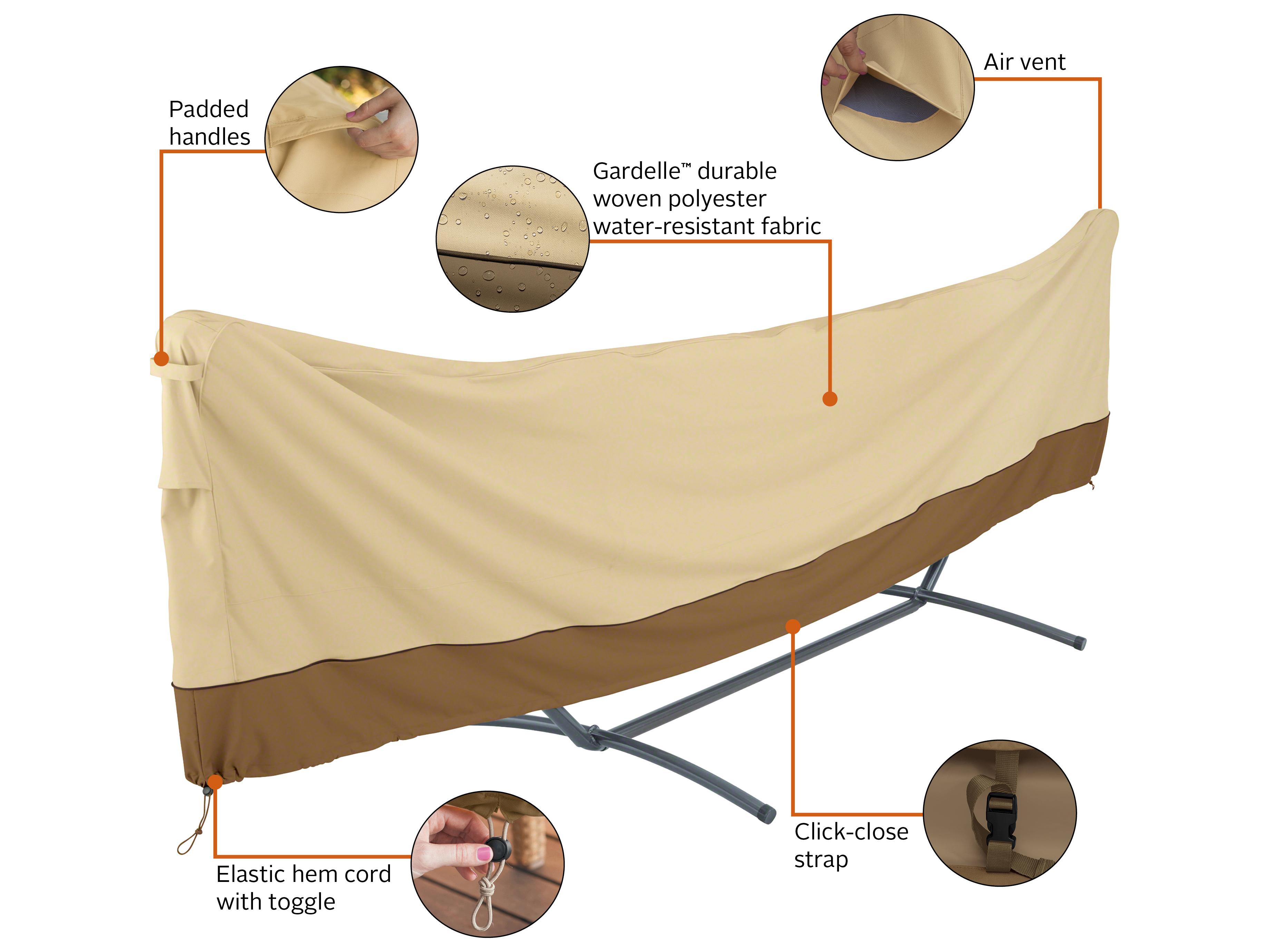 Duck Covers Veranda Pebble 15 Foot Standard Brazilian Hammock and Stand Cover