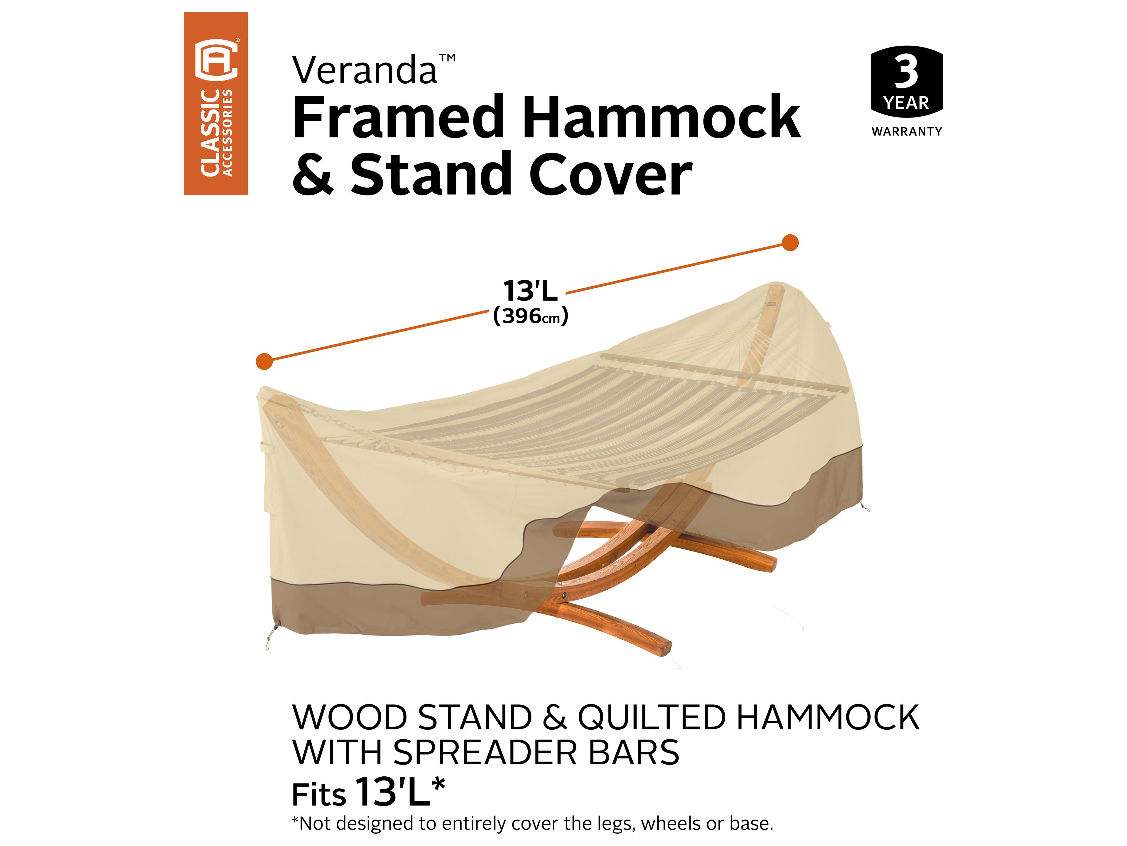 Duck Covers Veranda Pebble 13 Foot Framed Hammock & Stand Cover