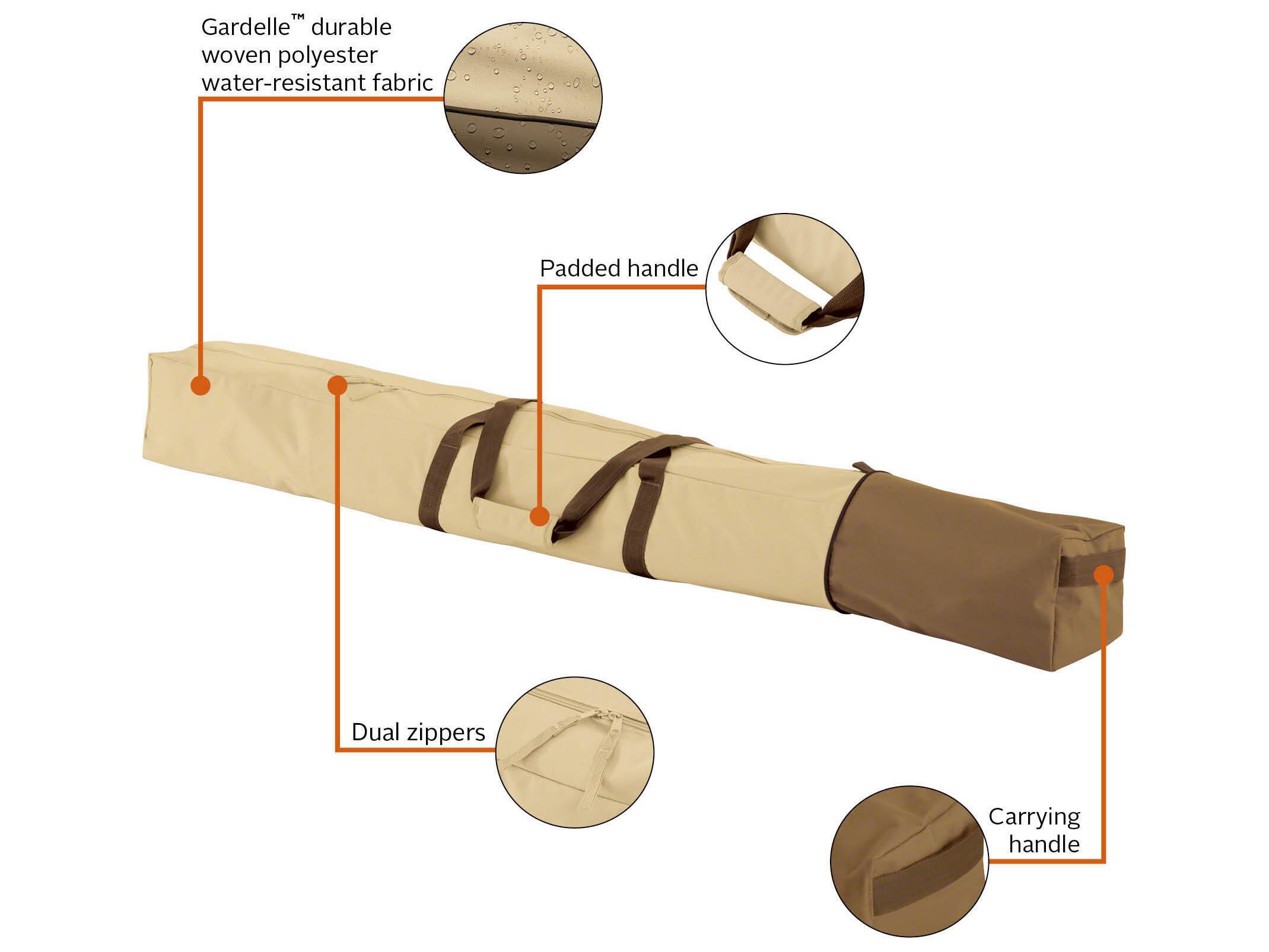 Duck Covers Veranda Pebble 67 Inch Oversized Umbrella Storage/Carrying Bag