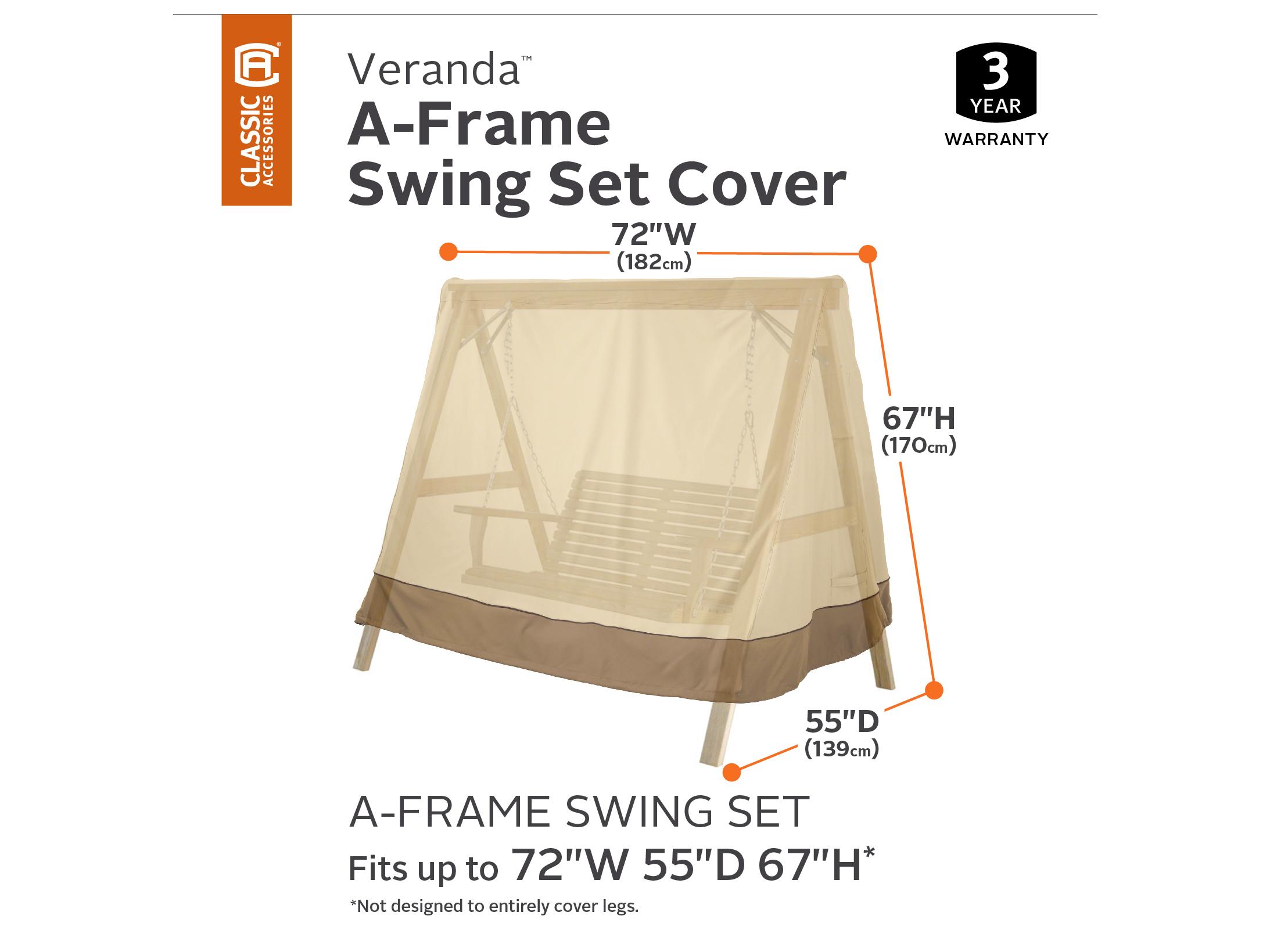 Duck Covers Veranda Pebble 77 Inch A-Frame Swing Cover