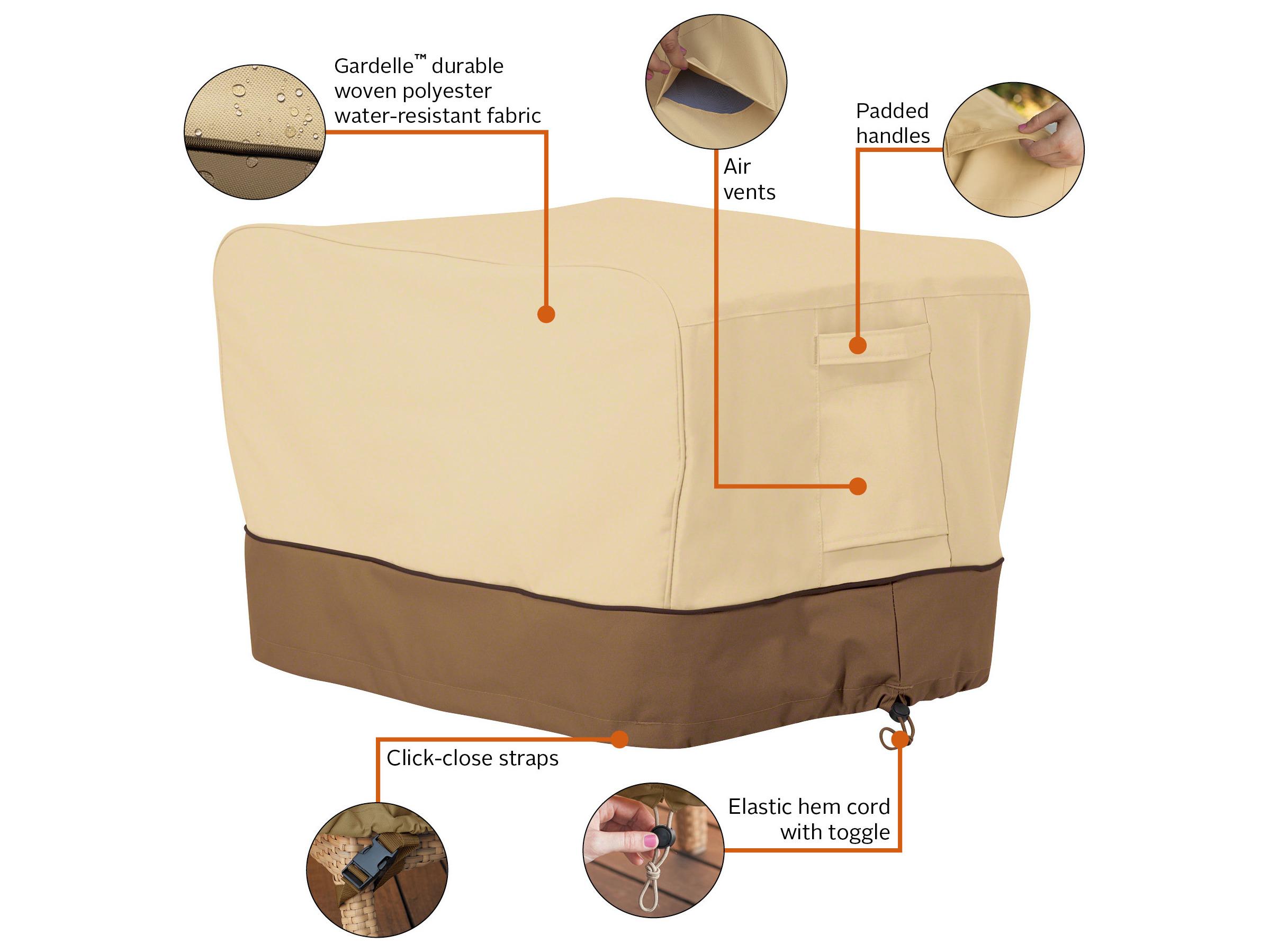 Duck Covers Veranda Pebble 29 Inch Rectangular Table Top Grill Cover