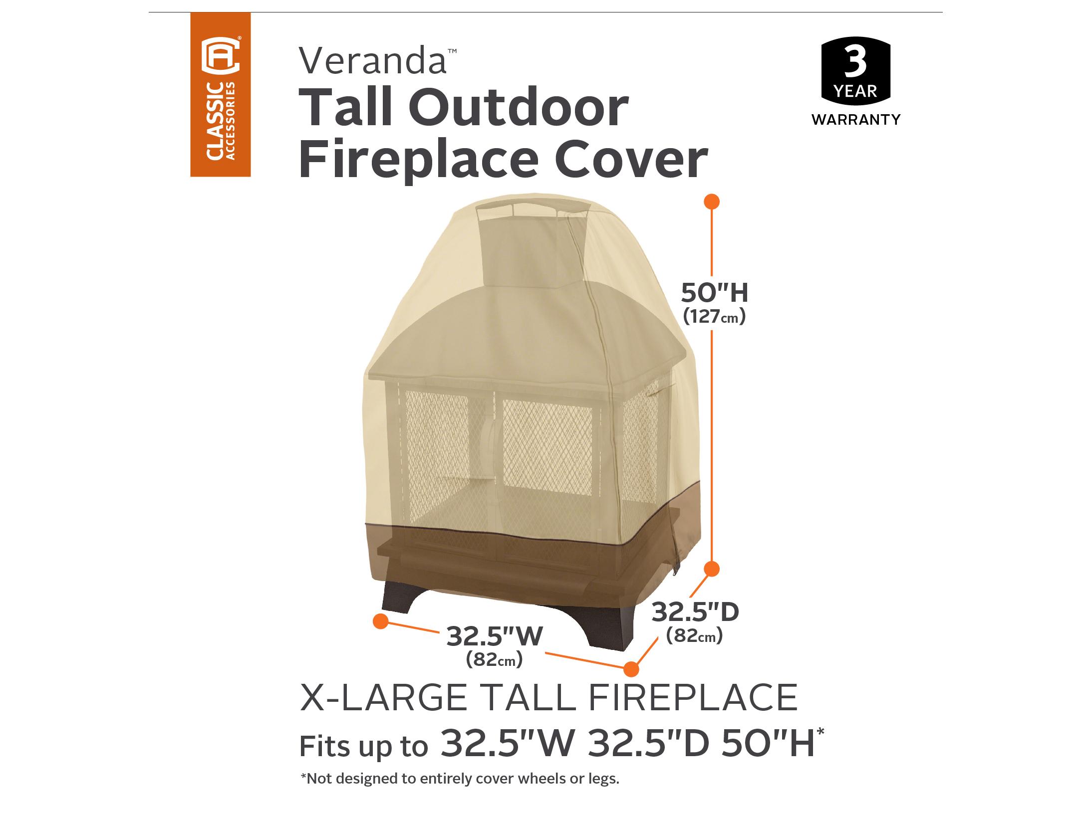 Duck Covers Veranda Pebble 33 Inch Outdoor Fireplace Cover