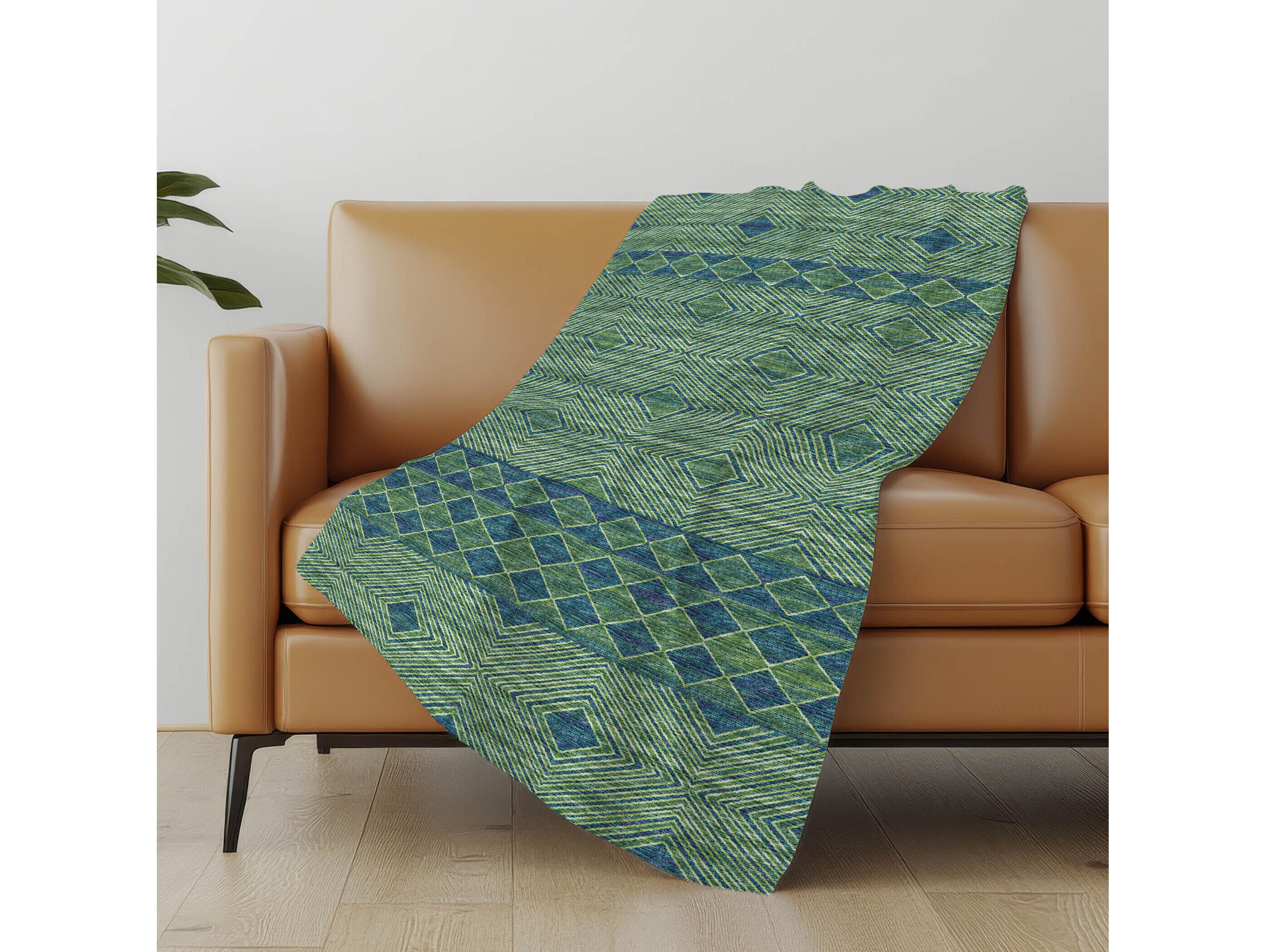 Dalyn Sherpa Green Polyester Throw