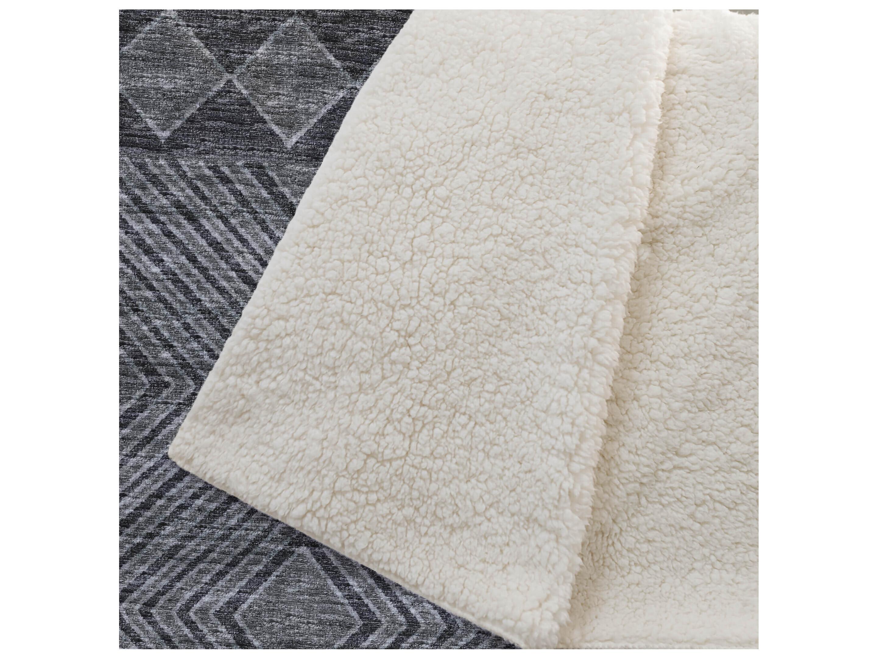 Dalyn Sherpa Gray Polyester Throw