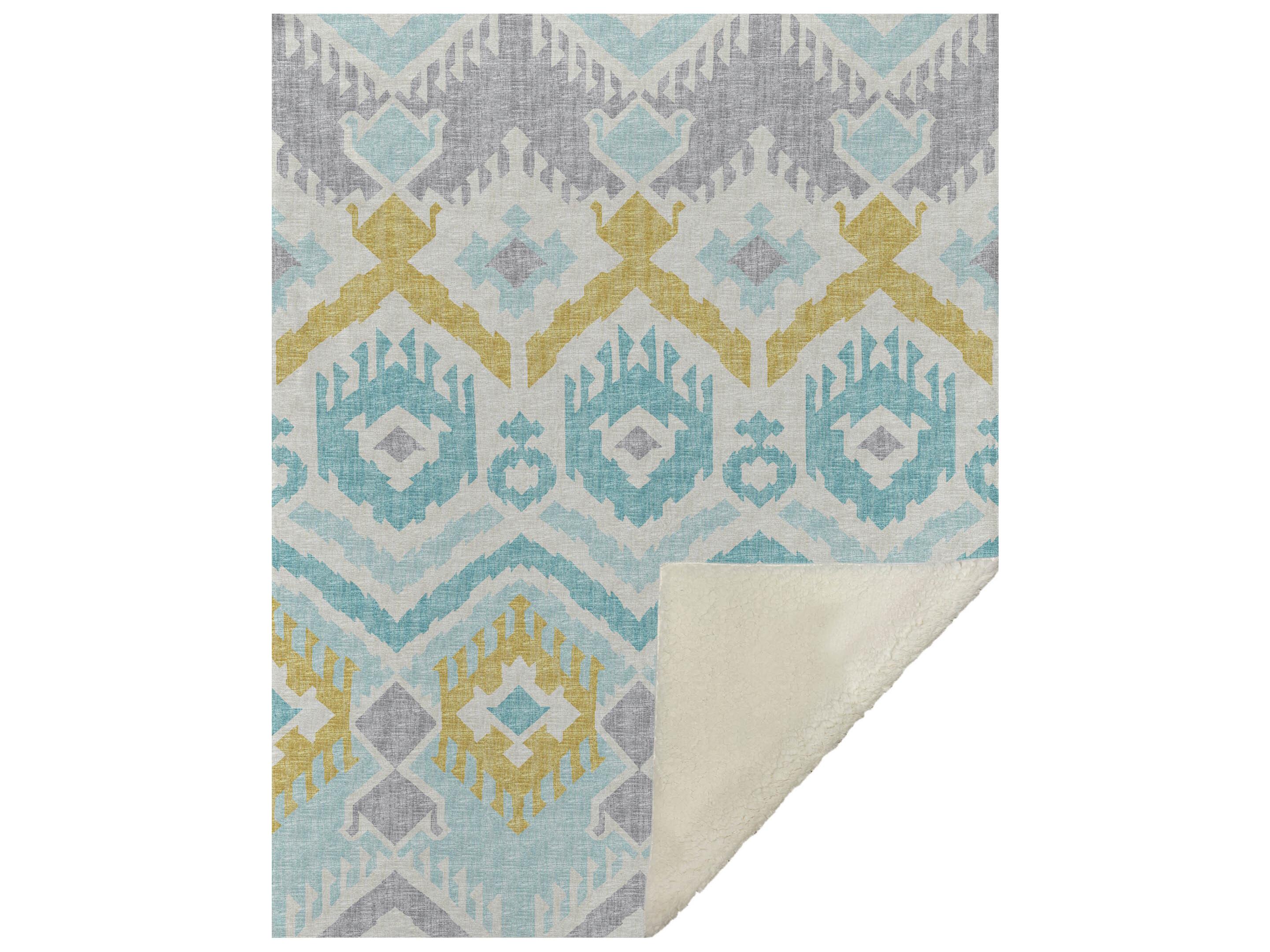 Dalyn Sherpa Blue Polyester Throw