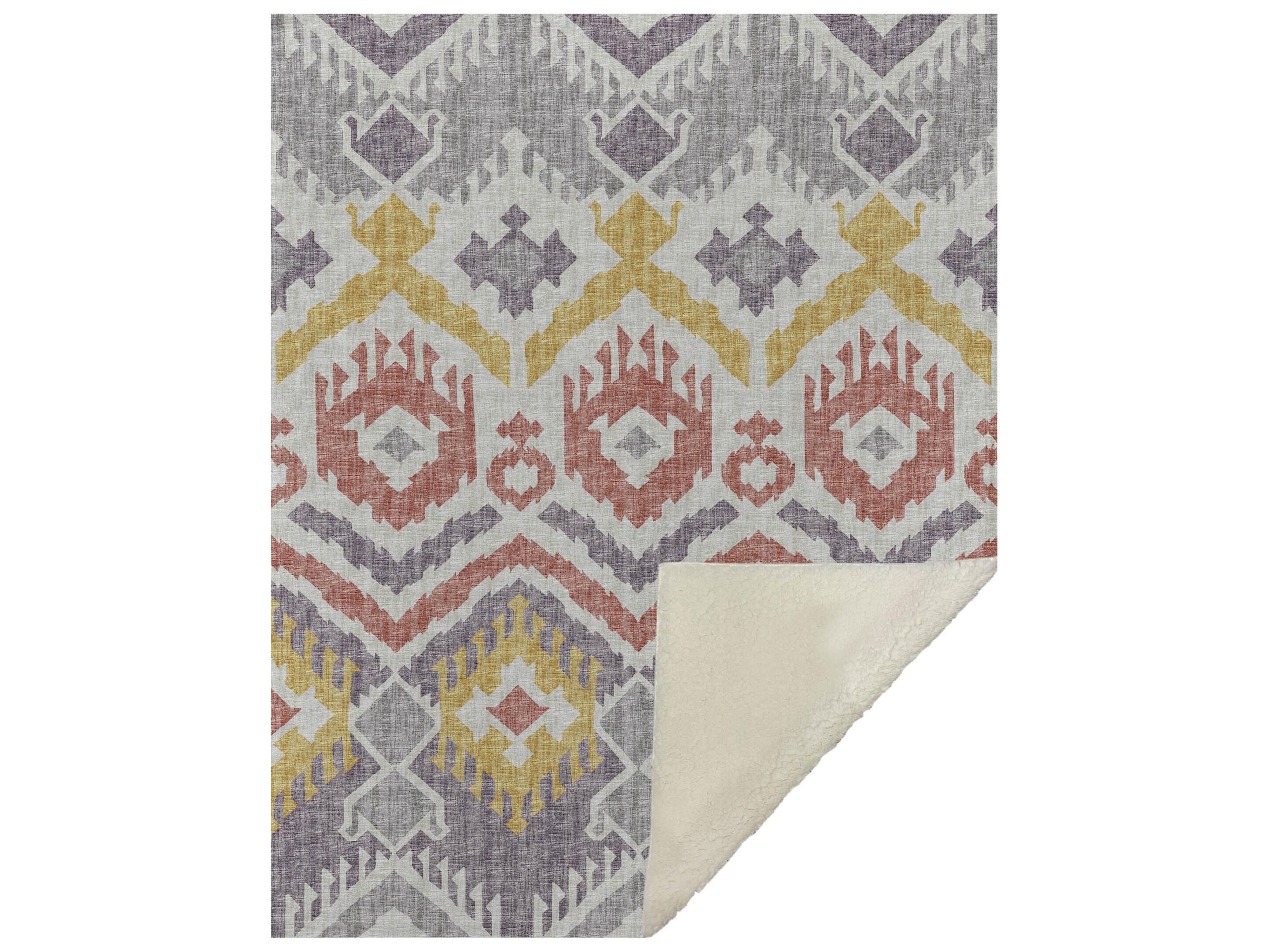 Dalyn Sherpa Purple Polyester Throw