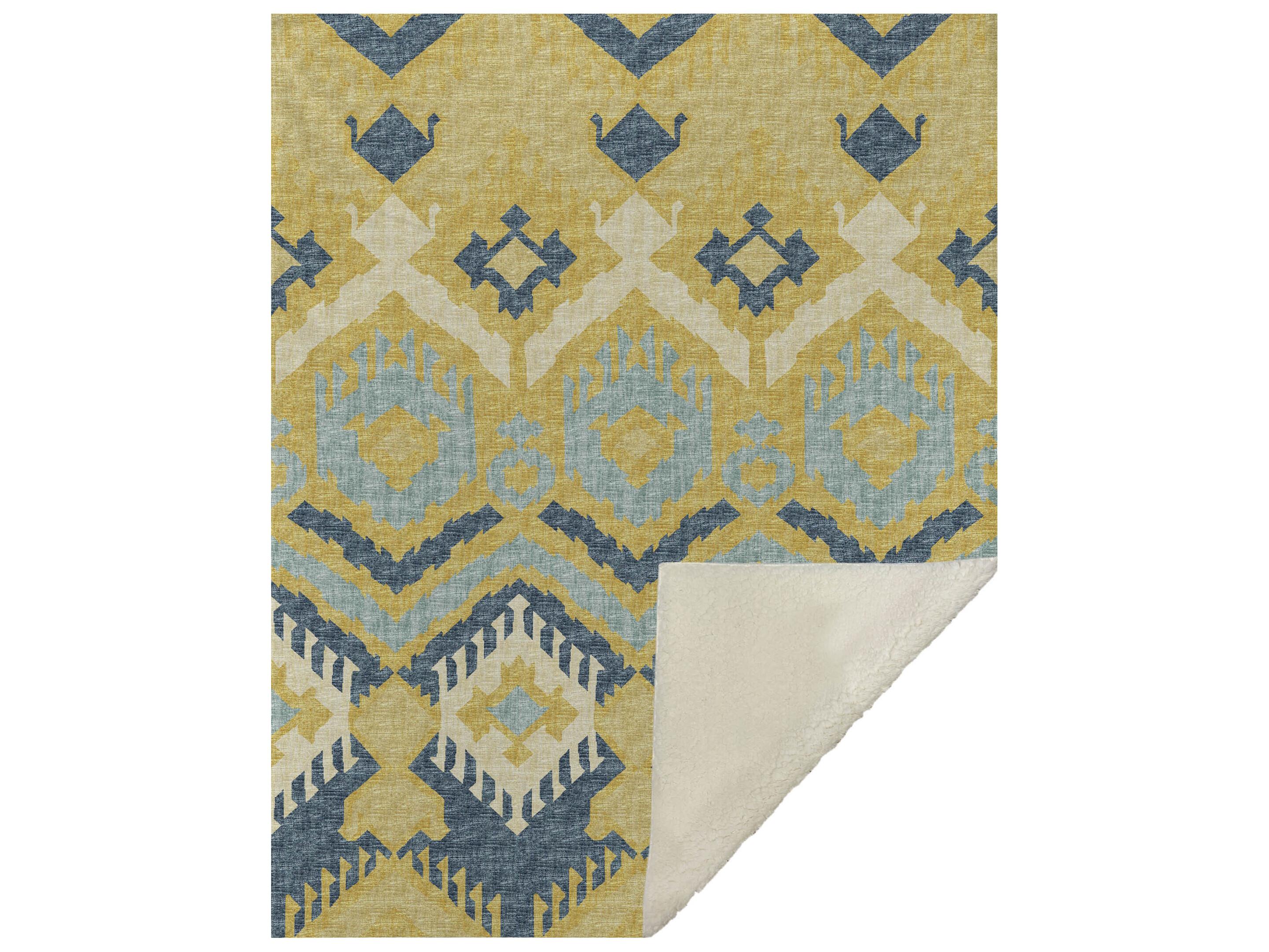 Dalyn Sherpa Yellow Polyester Throw