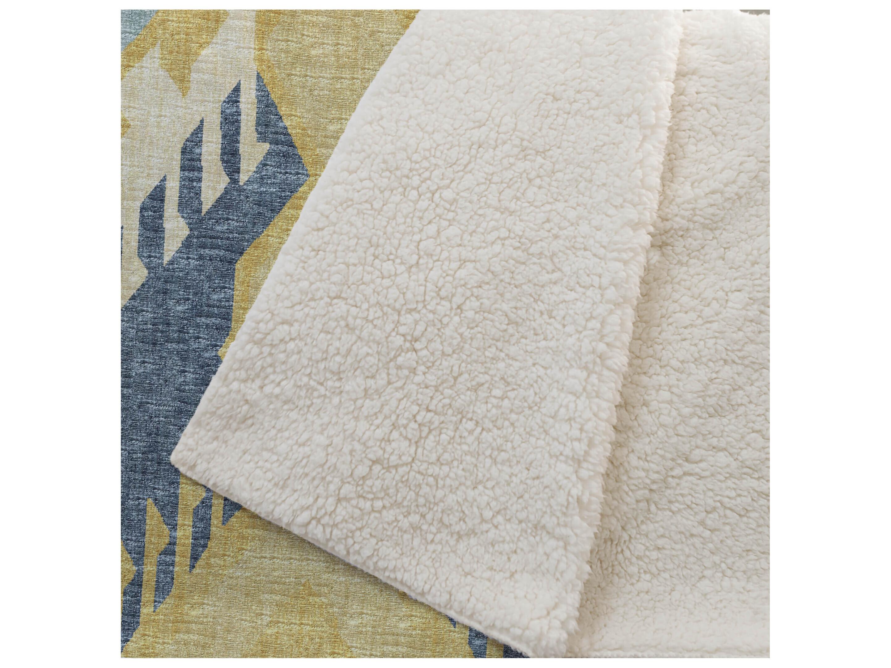 Dalyn Sherpa Yellow Polyester Throw