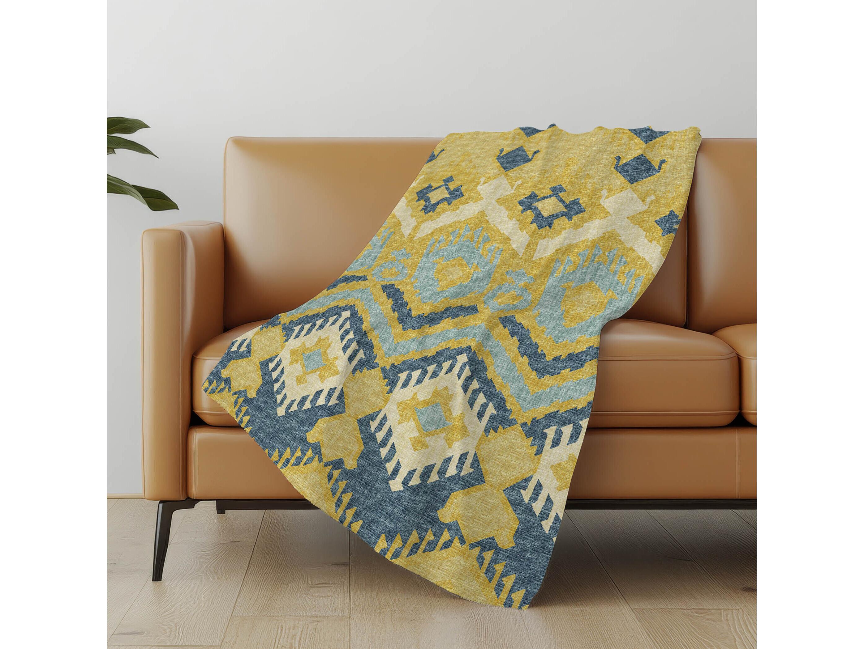 Dalyn Sherpa Yellow Polyester Throw