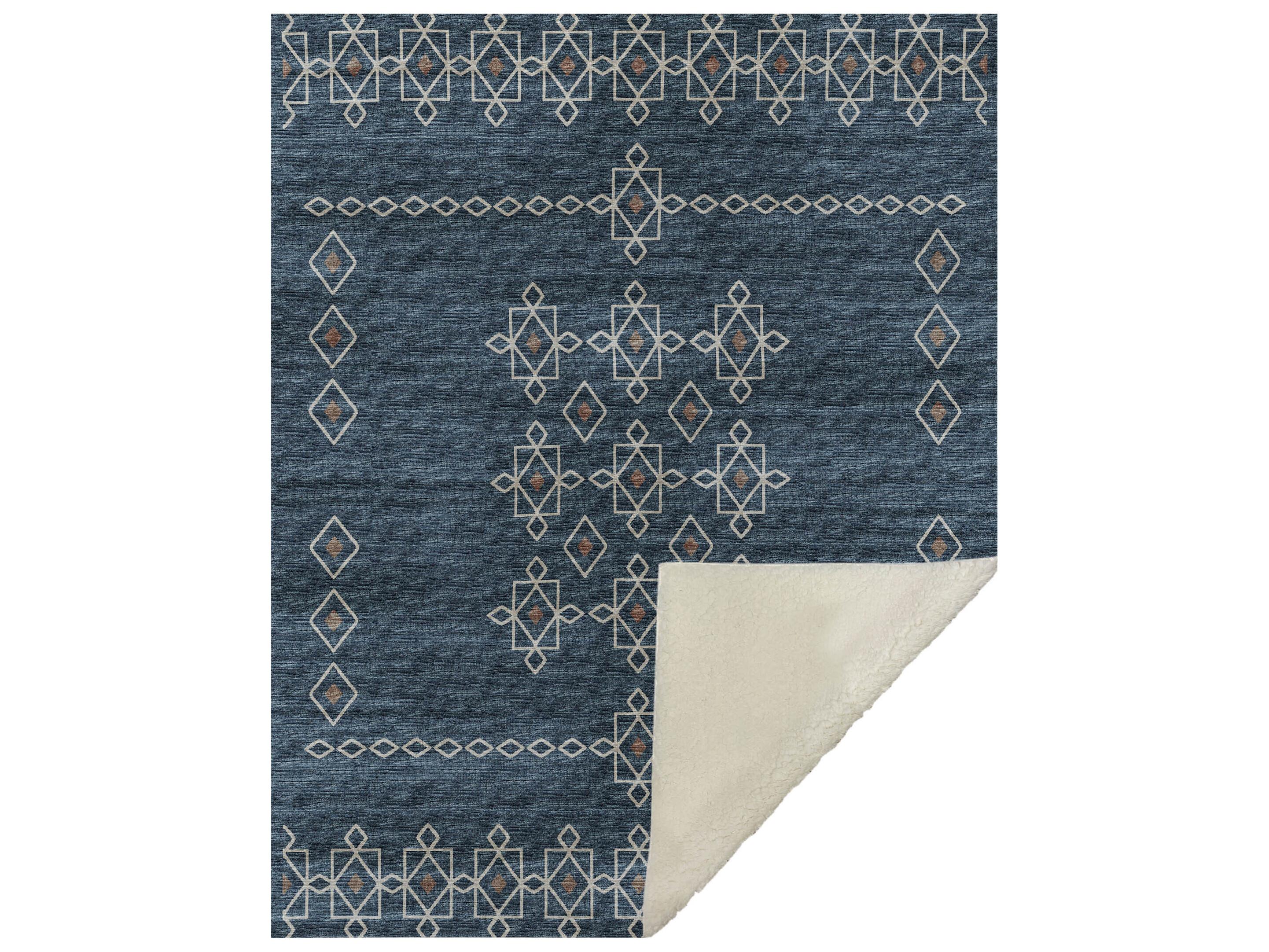 Dalyn Sherpa Blue Polyester Throw