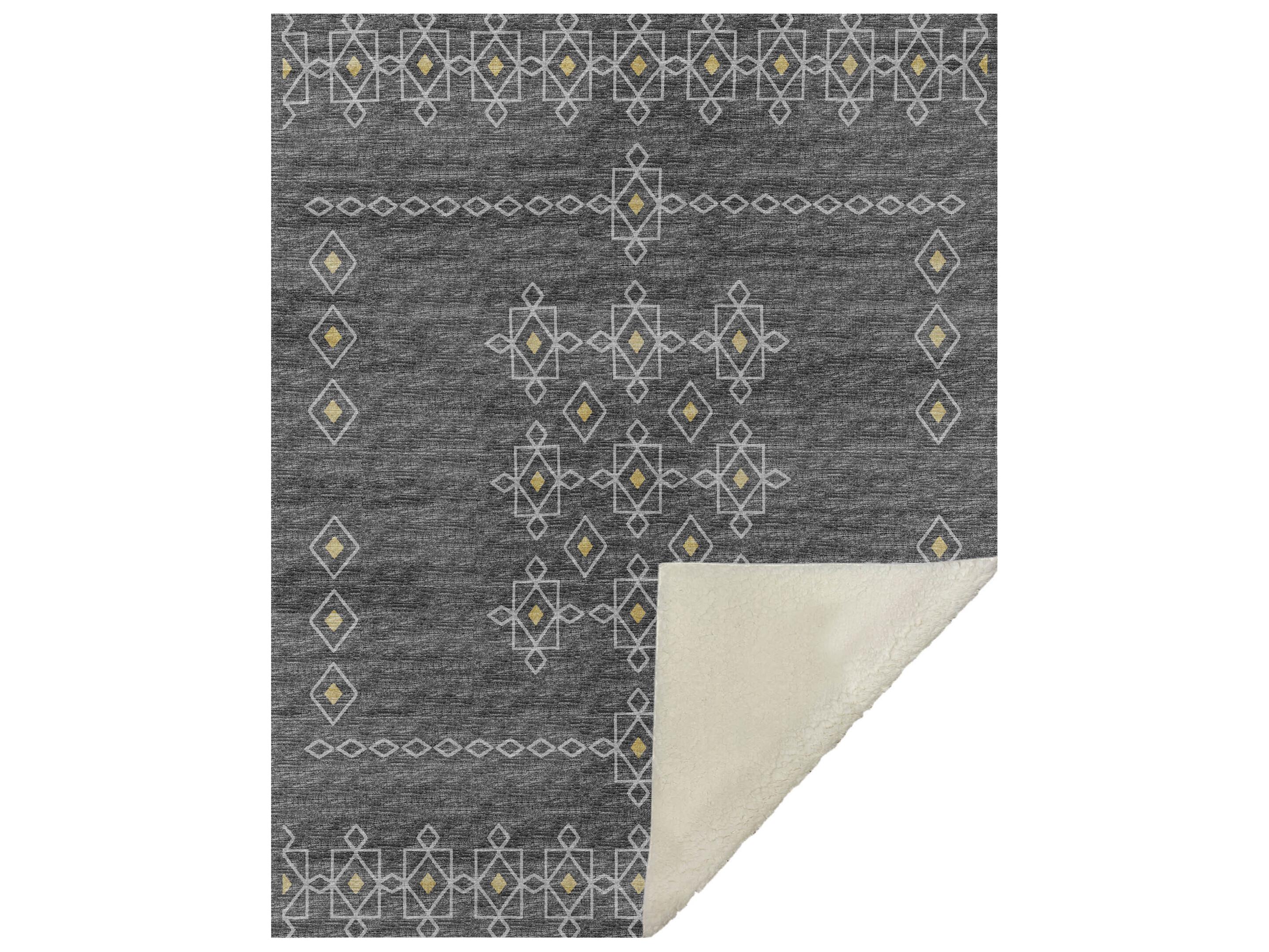 Dalyn Sherpa Gray Polyester Throw