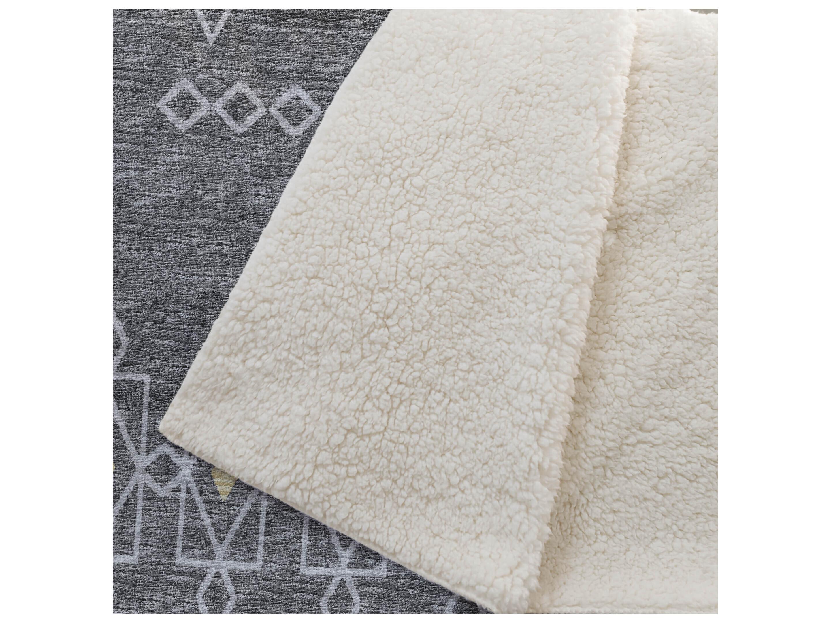 Dalyn Sherpa Gray Polyester Throw