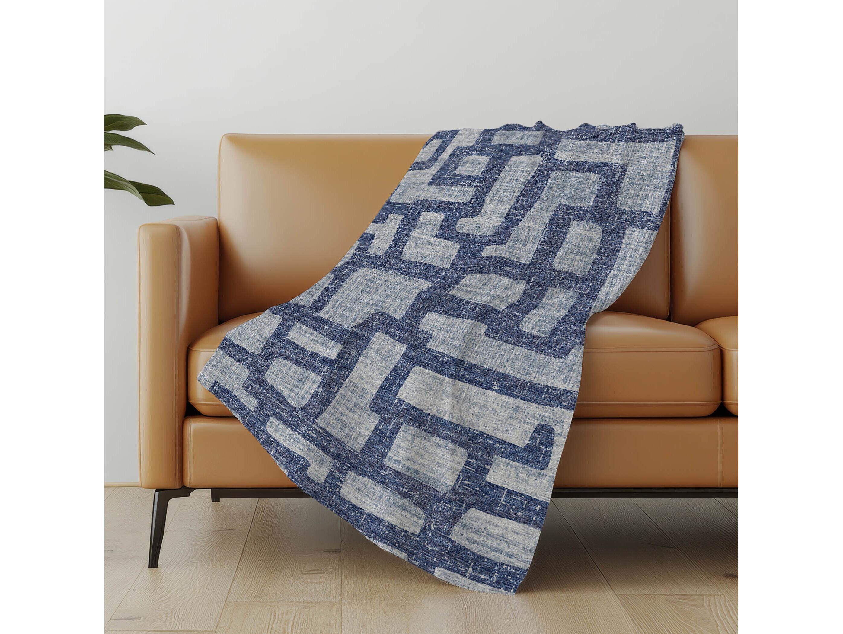 Dalyn Sherpa Blue Polyester Throw