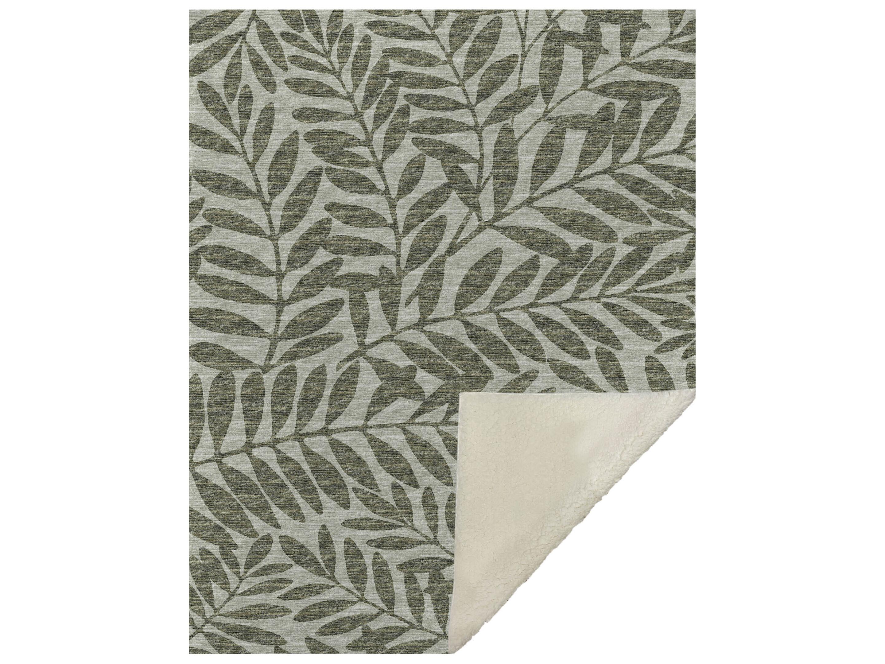 Dalyn Sherpa Green Polyester Throw