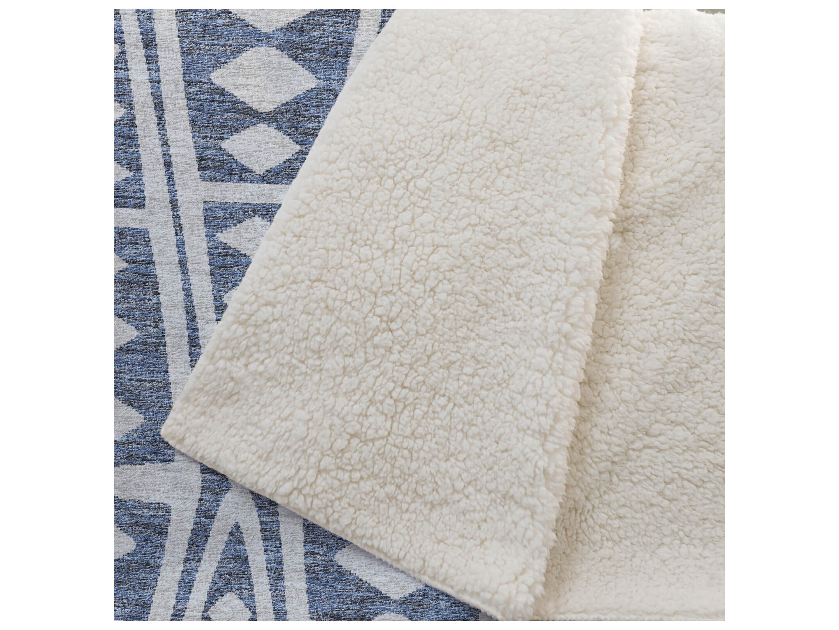 Dalyn Sherpa Blue Polyester Throw