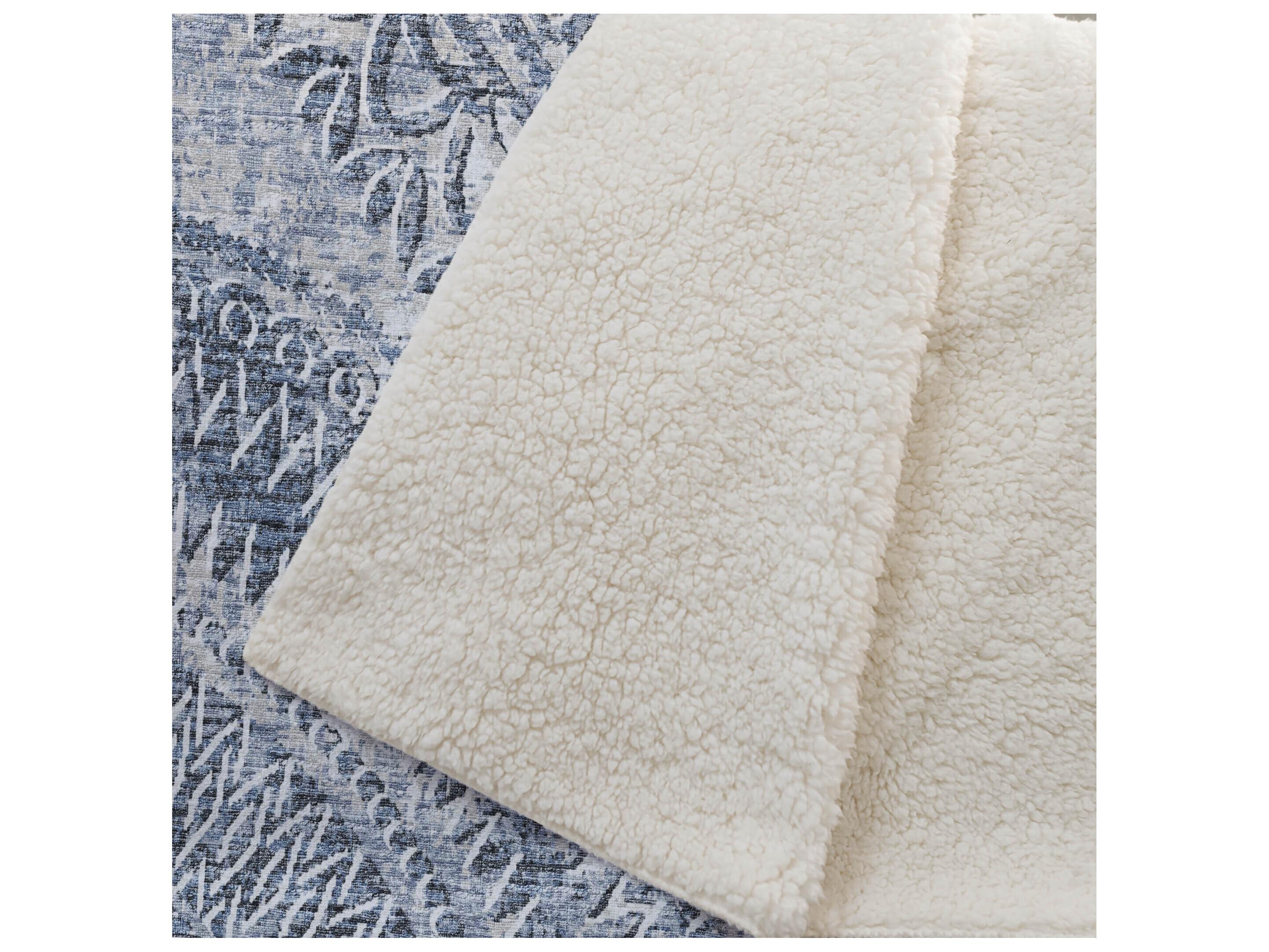 Dalyn Sherpa Blue Polyester Throw