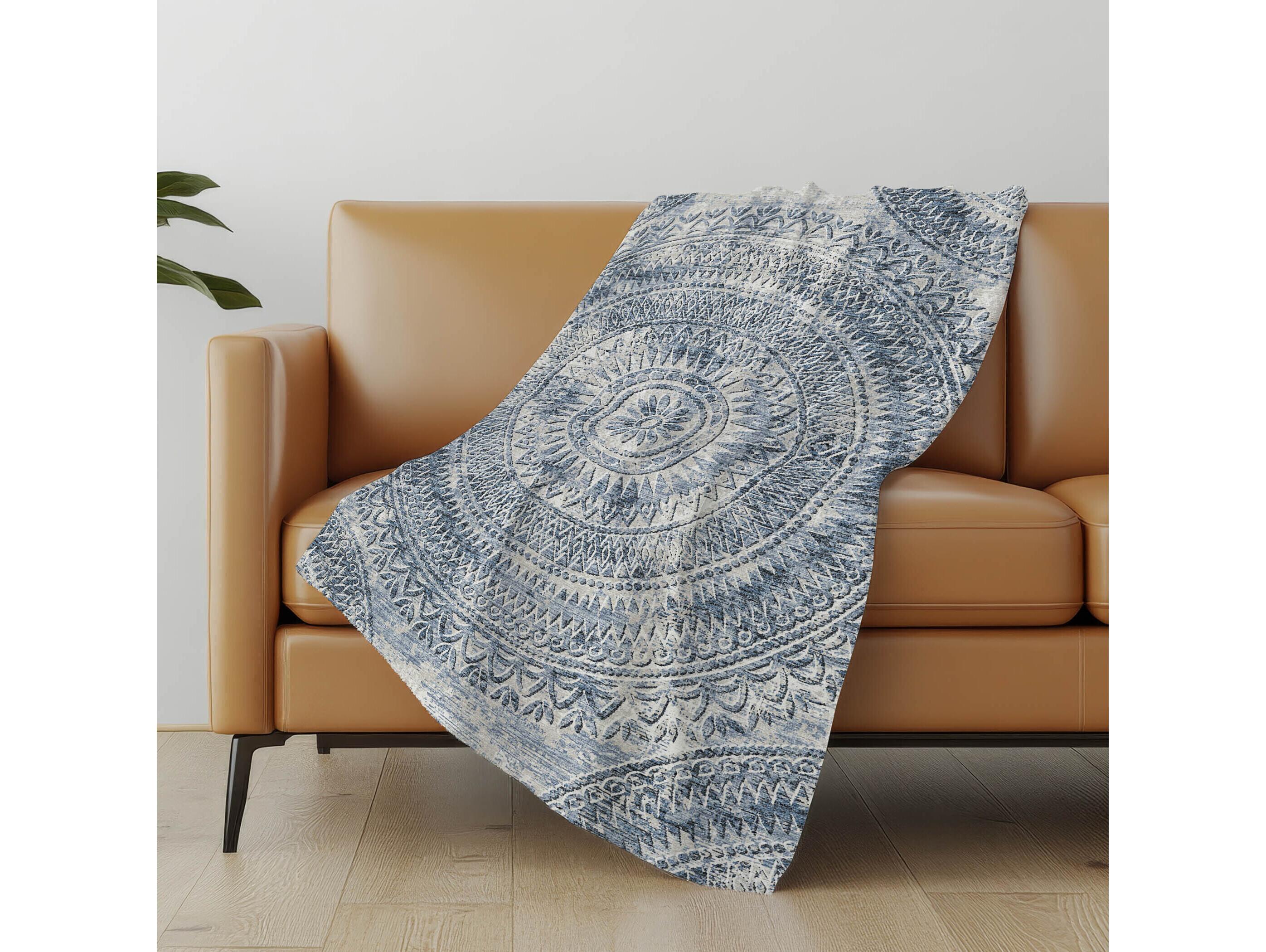 Dalyn Sherpa Blue Polyester Throw