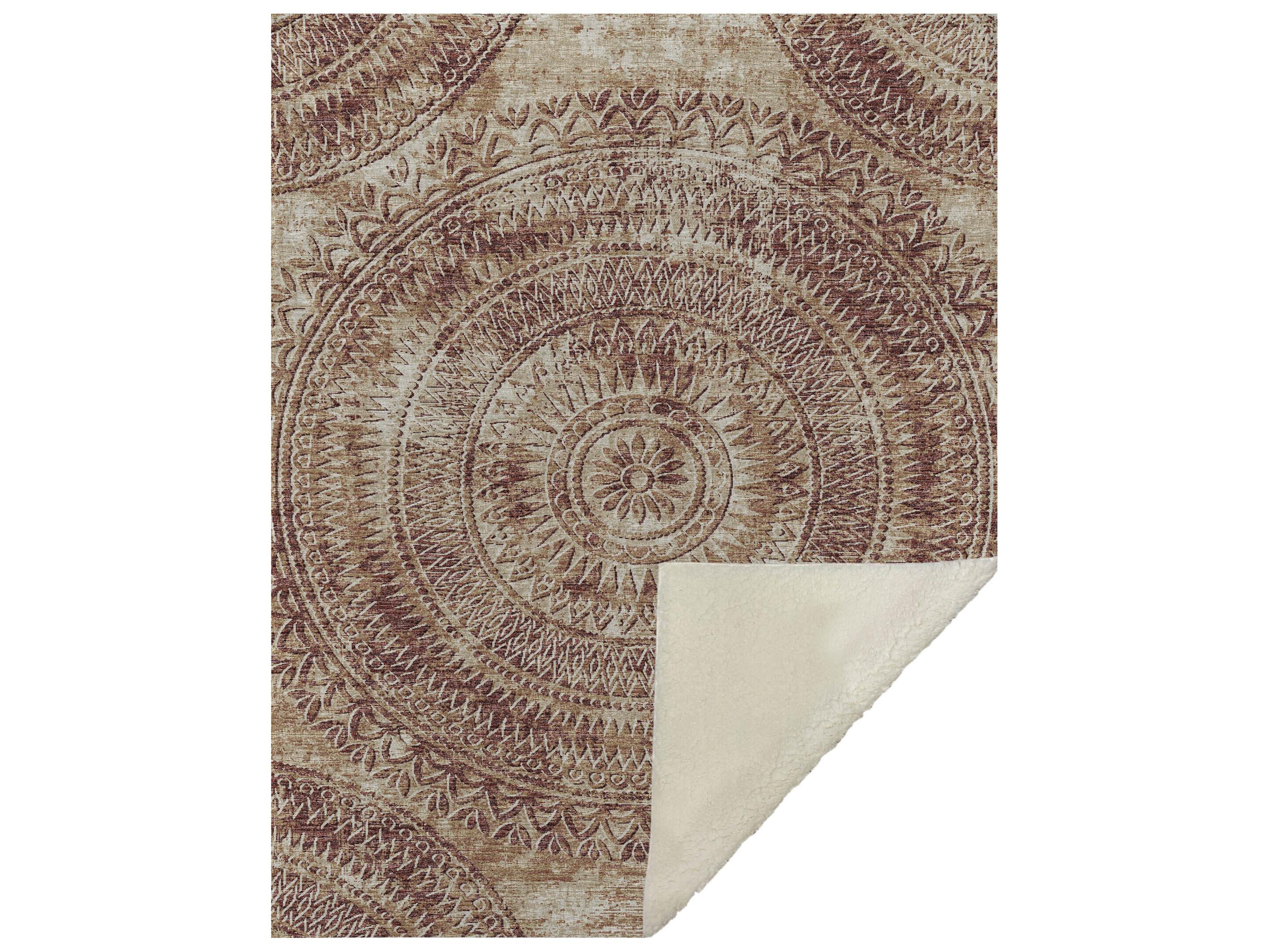 Dalyn Sherpa Red Polyester Throw