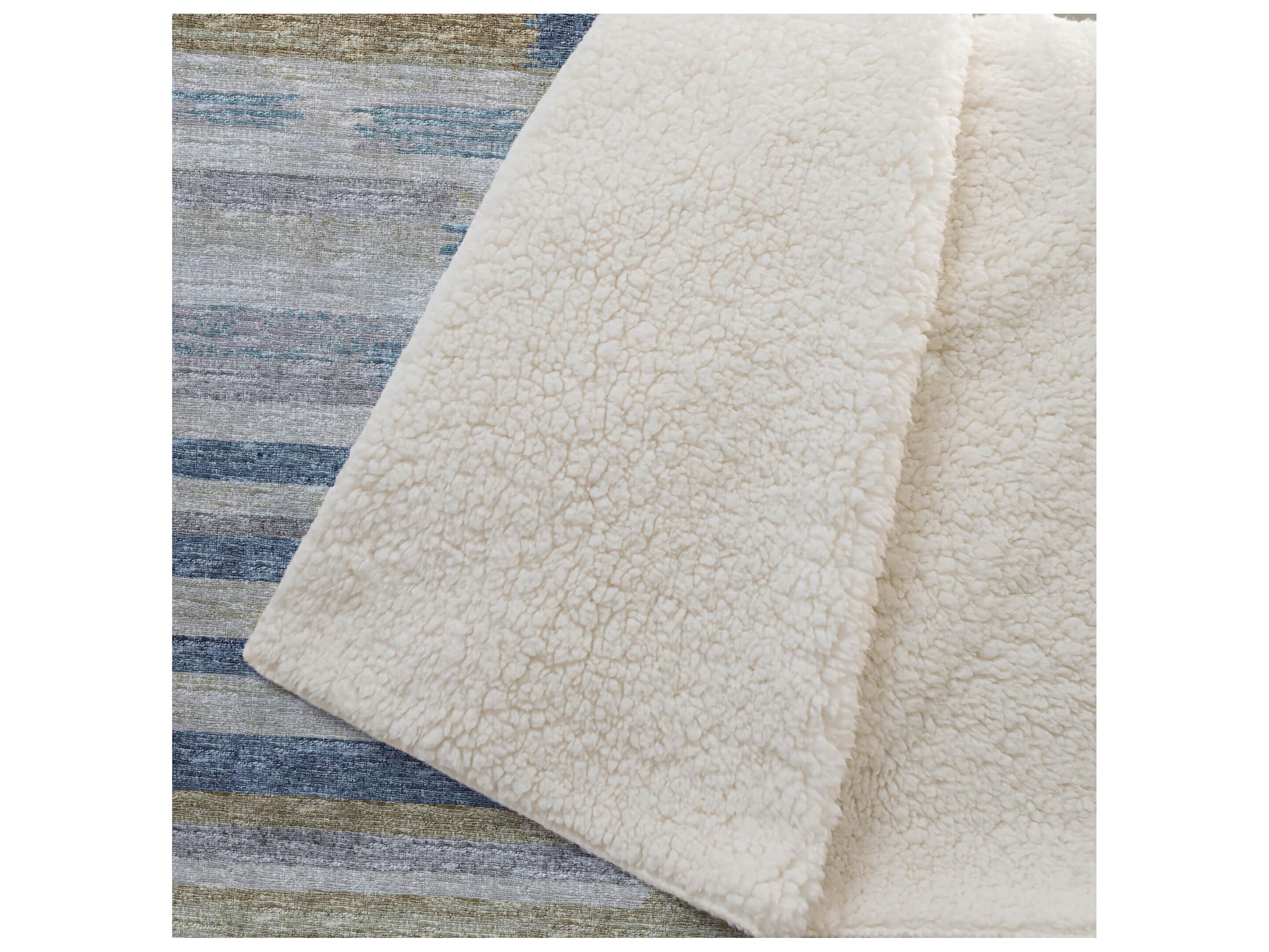 Dalyn Sherpa Blue Polyester Throw