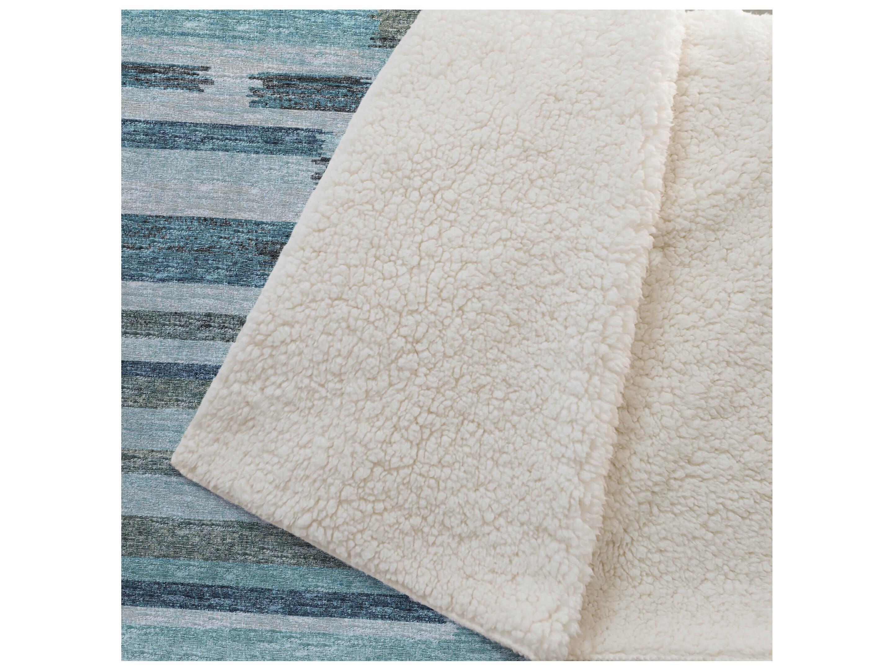 Dalyn Sherpa Blue Polyester Throw