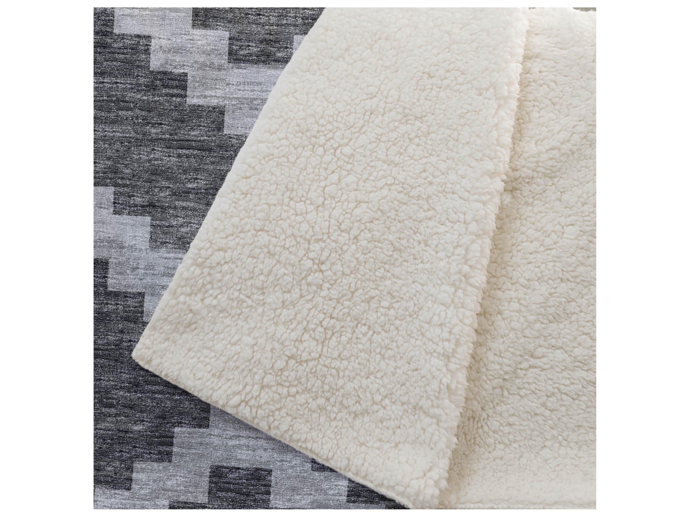 Dalyn Sherpa Gray Polyester Throw