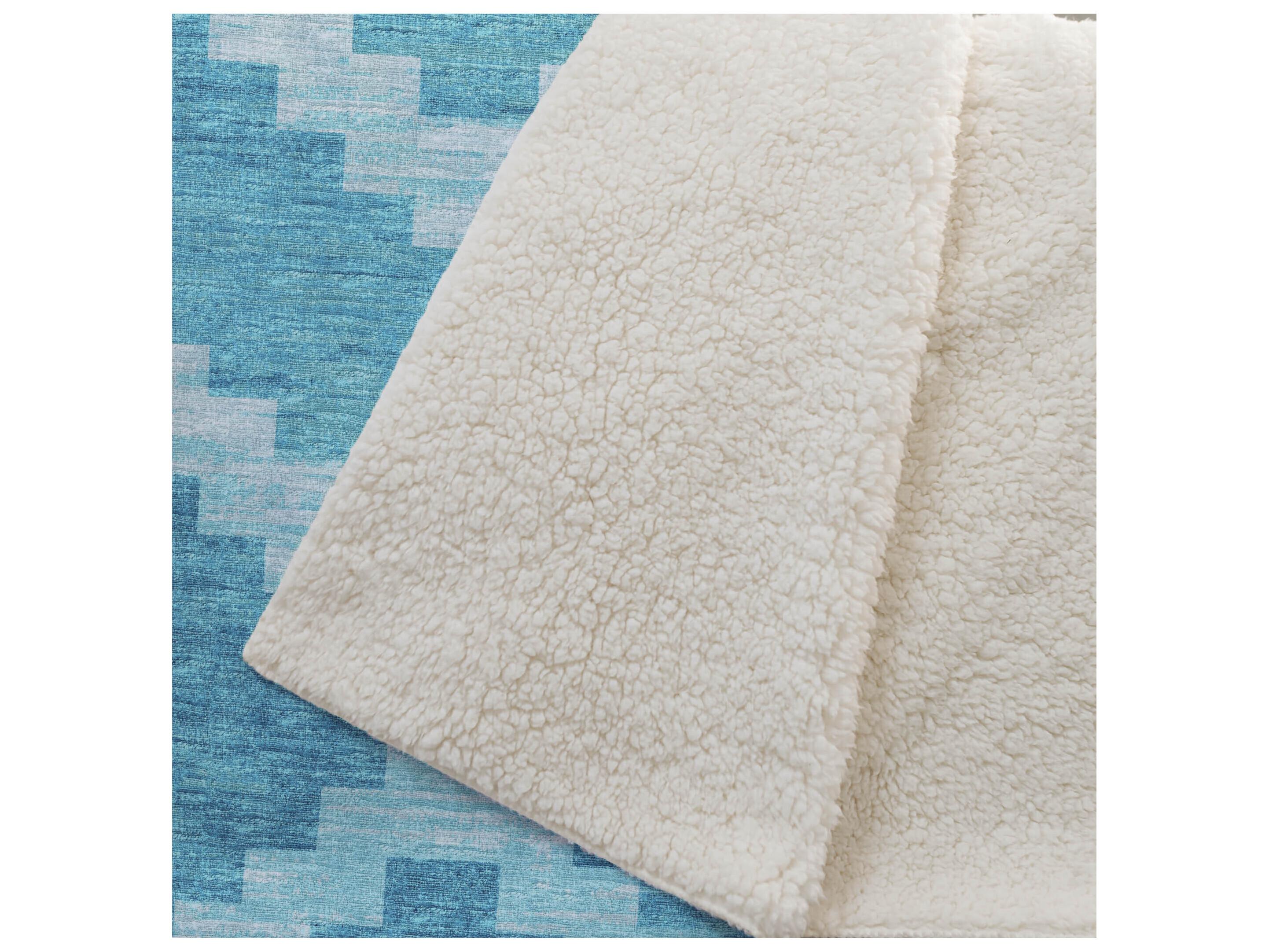 Dalyn Sherpa Blue Polyester Throw