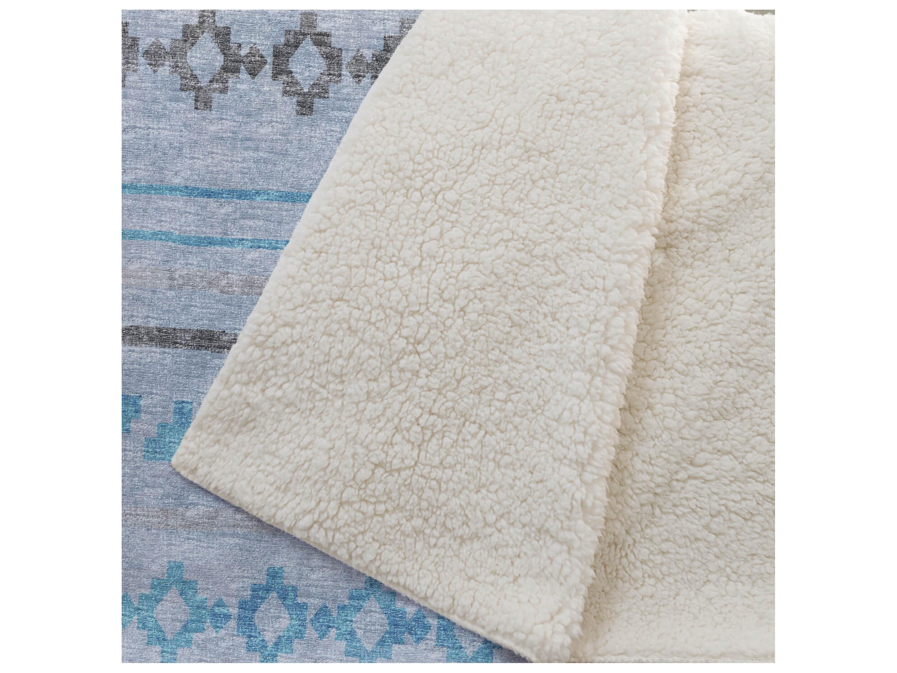 Dalyn Sherpa Blue Polyester Throw