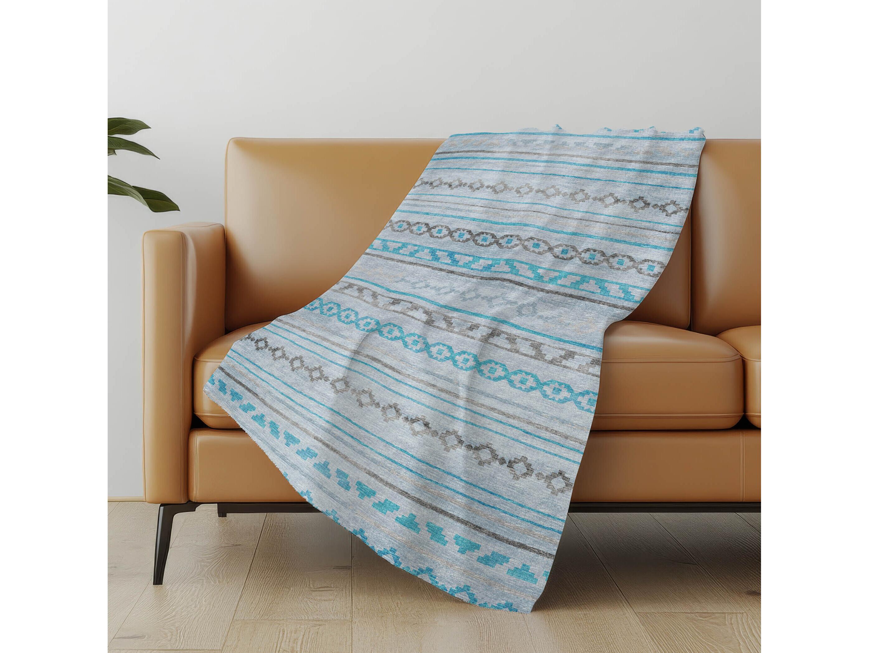 Dalyn Sherpa Blue Polyester Throw