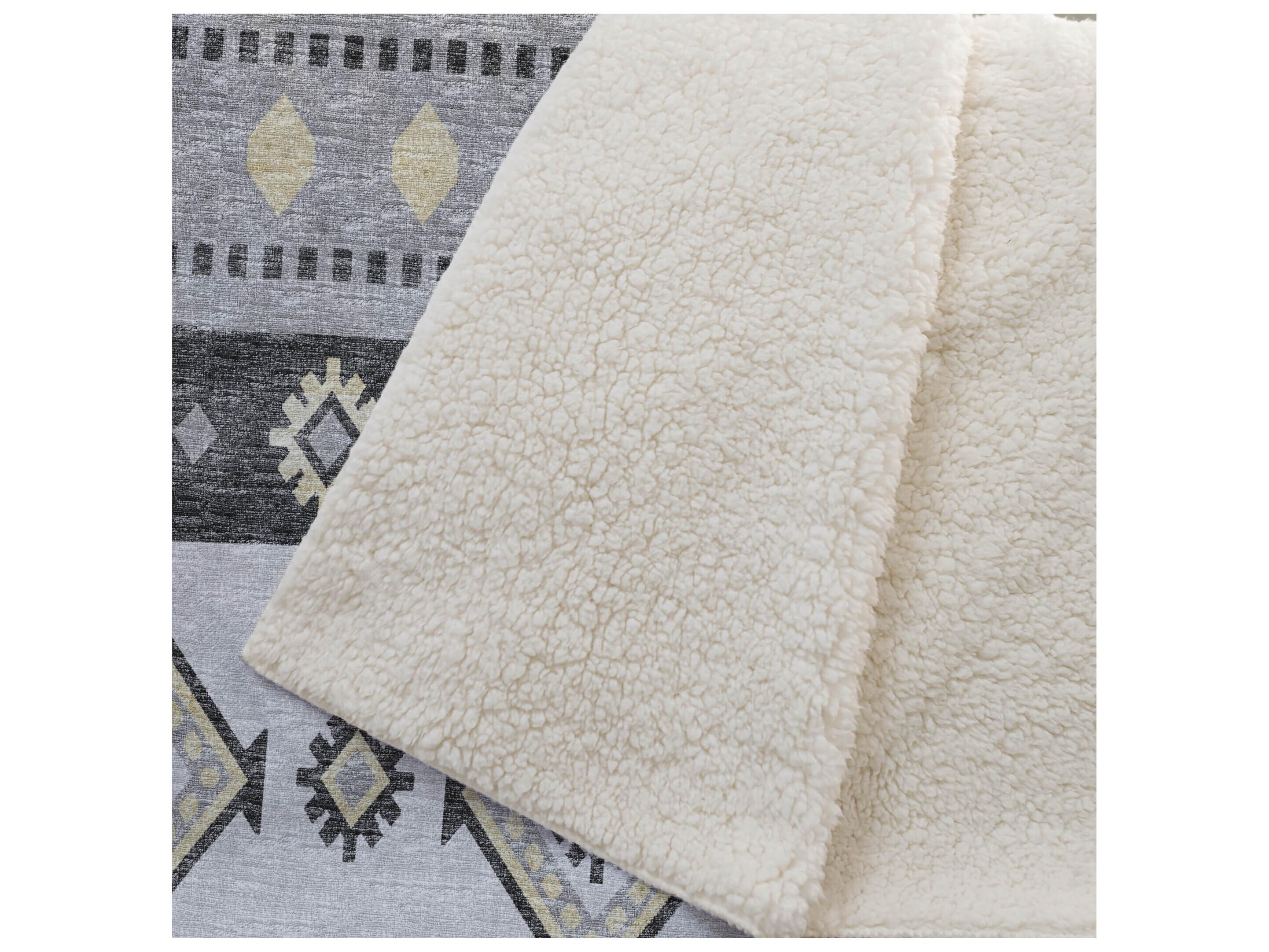 Dalyn Sherpa Gray Polyester Throw