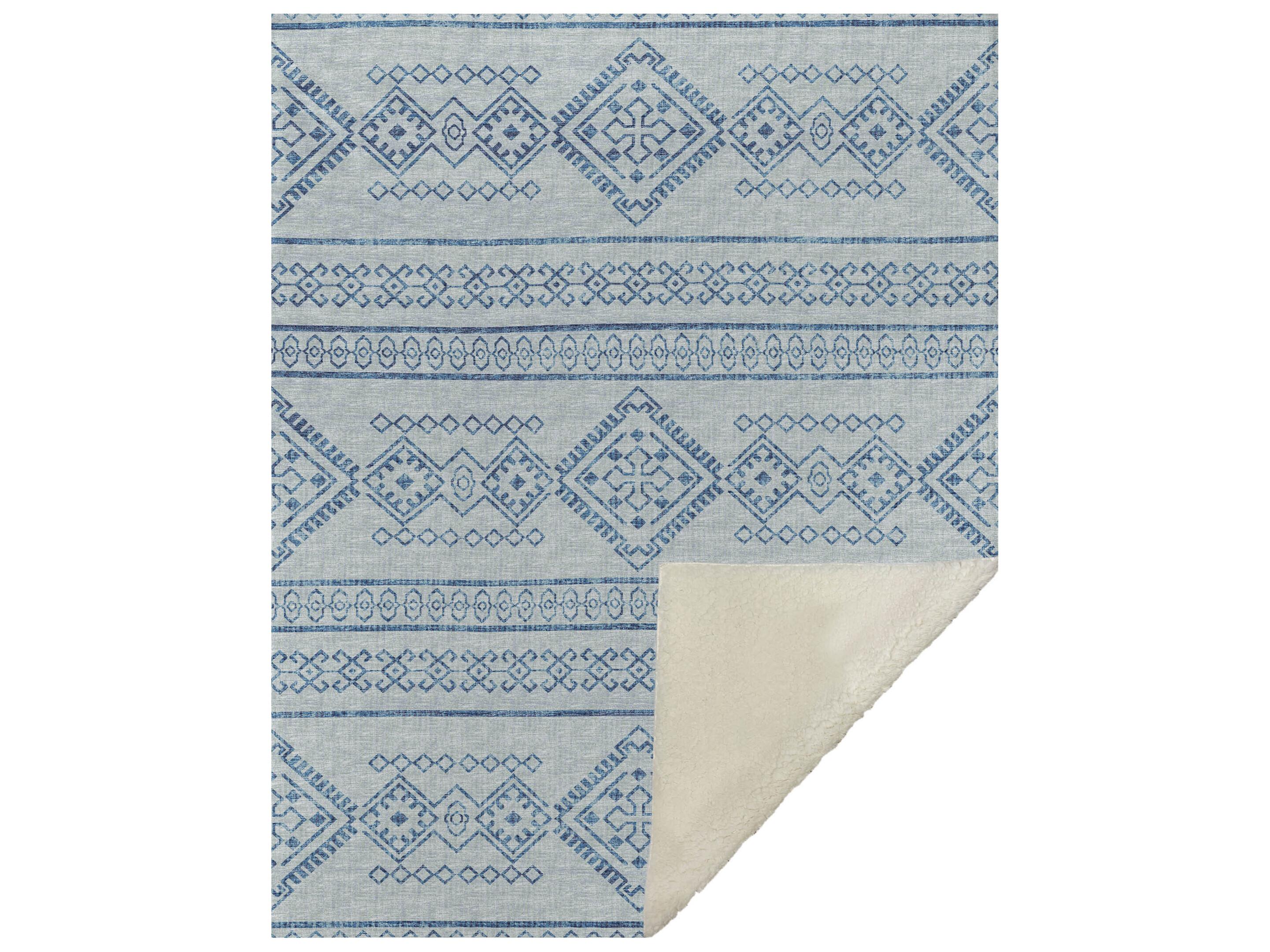 Dalyn Sherpa Blue Polyester Throw