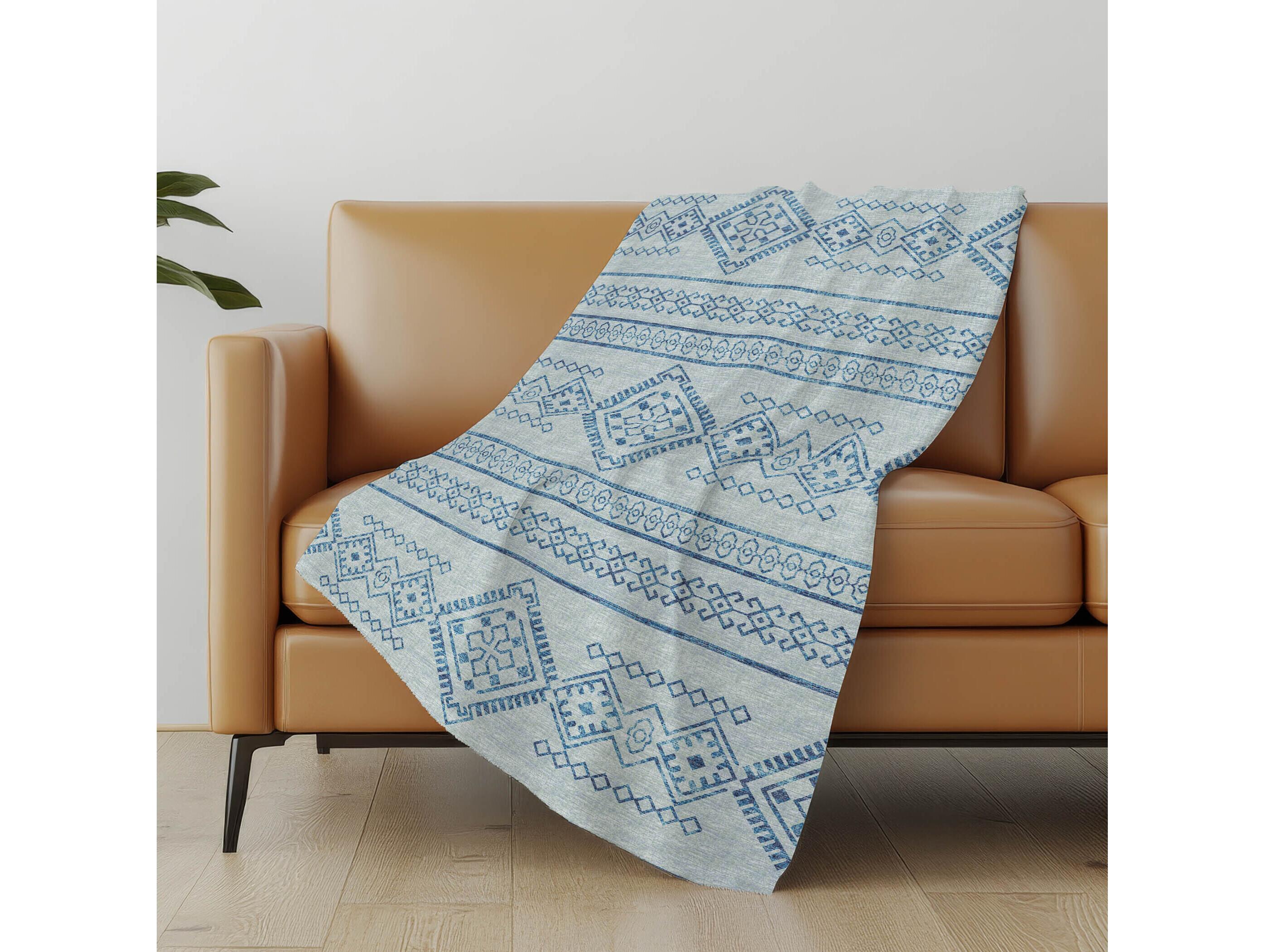 Dalyn Sherpa Blue Polyester Throw
