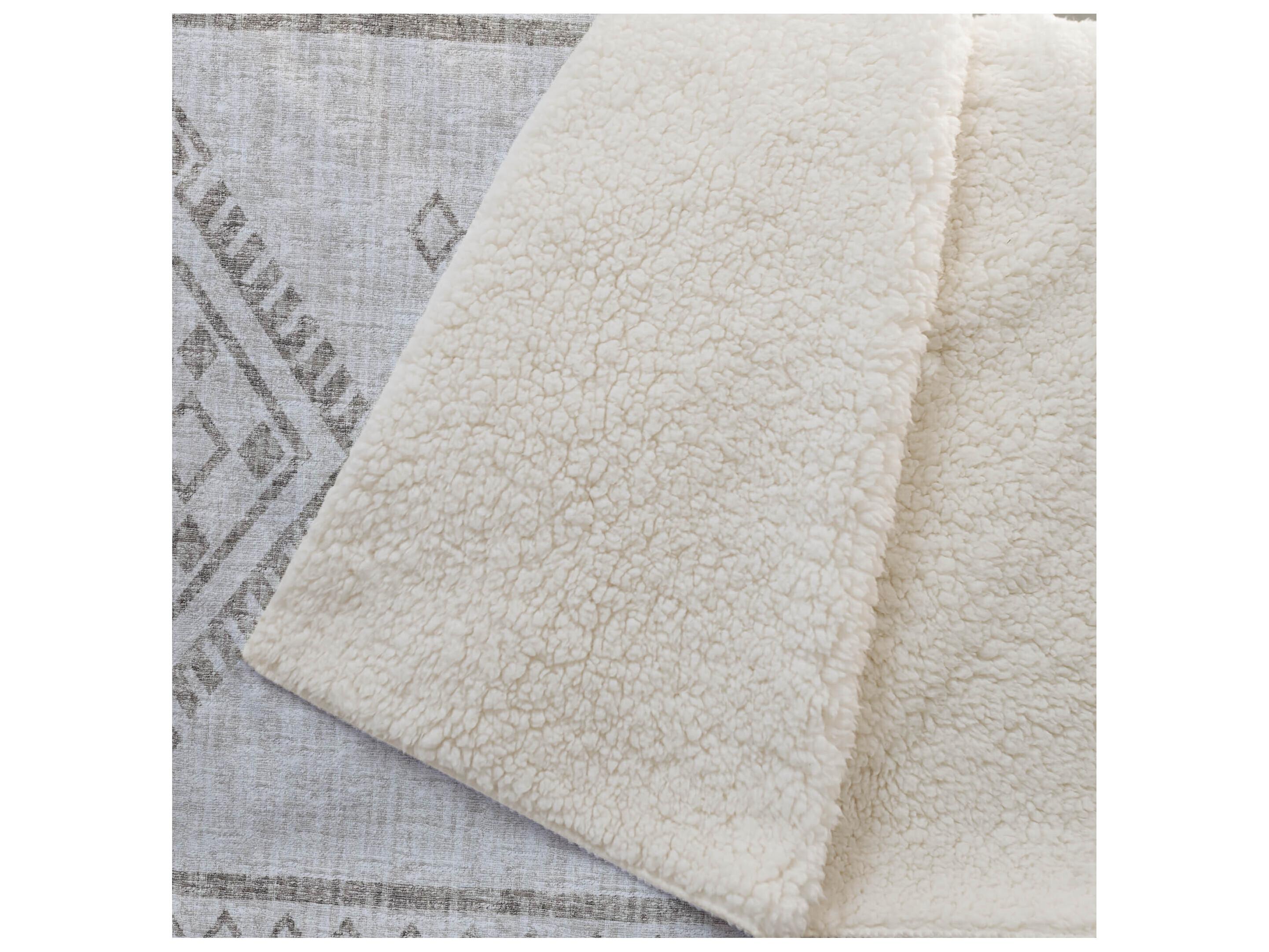 Dalyn Sherpa Neutral Polyester Throw