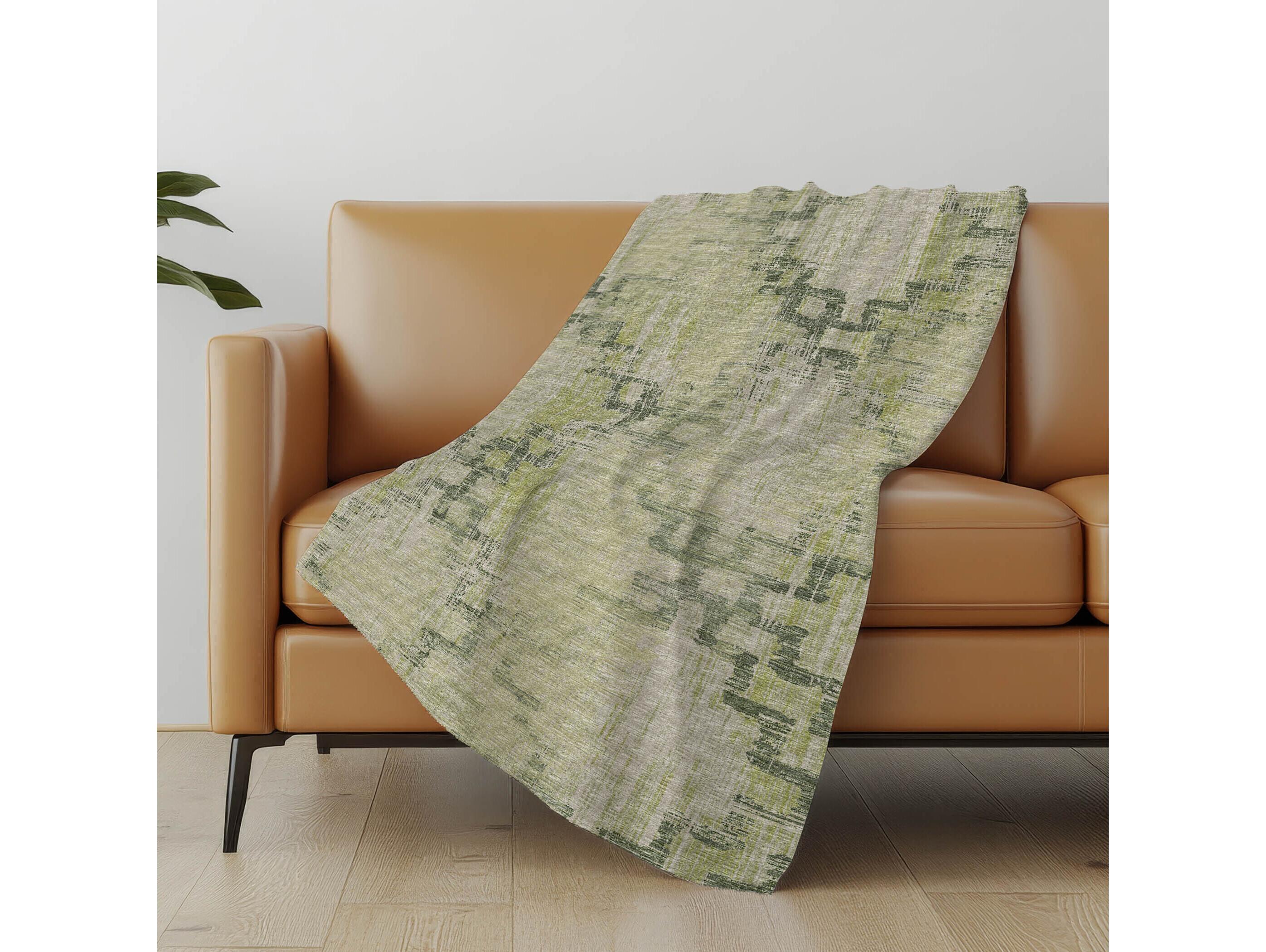 Dalyn Sherpa Green Polyester Throw