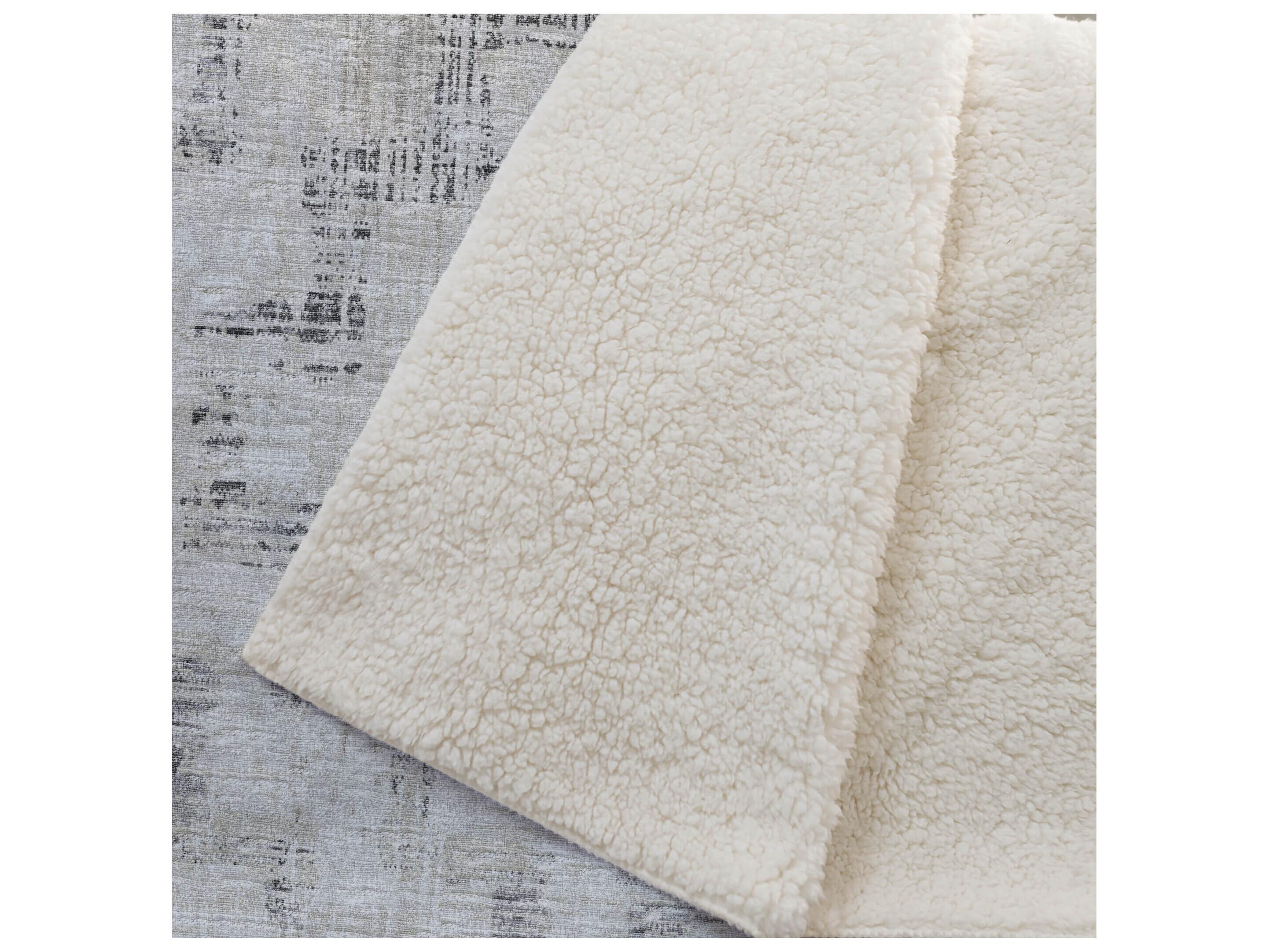 Dalyn Sherpa Neutral Polyester Throw