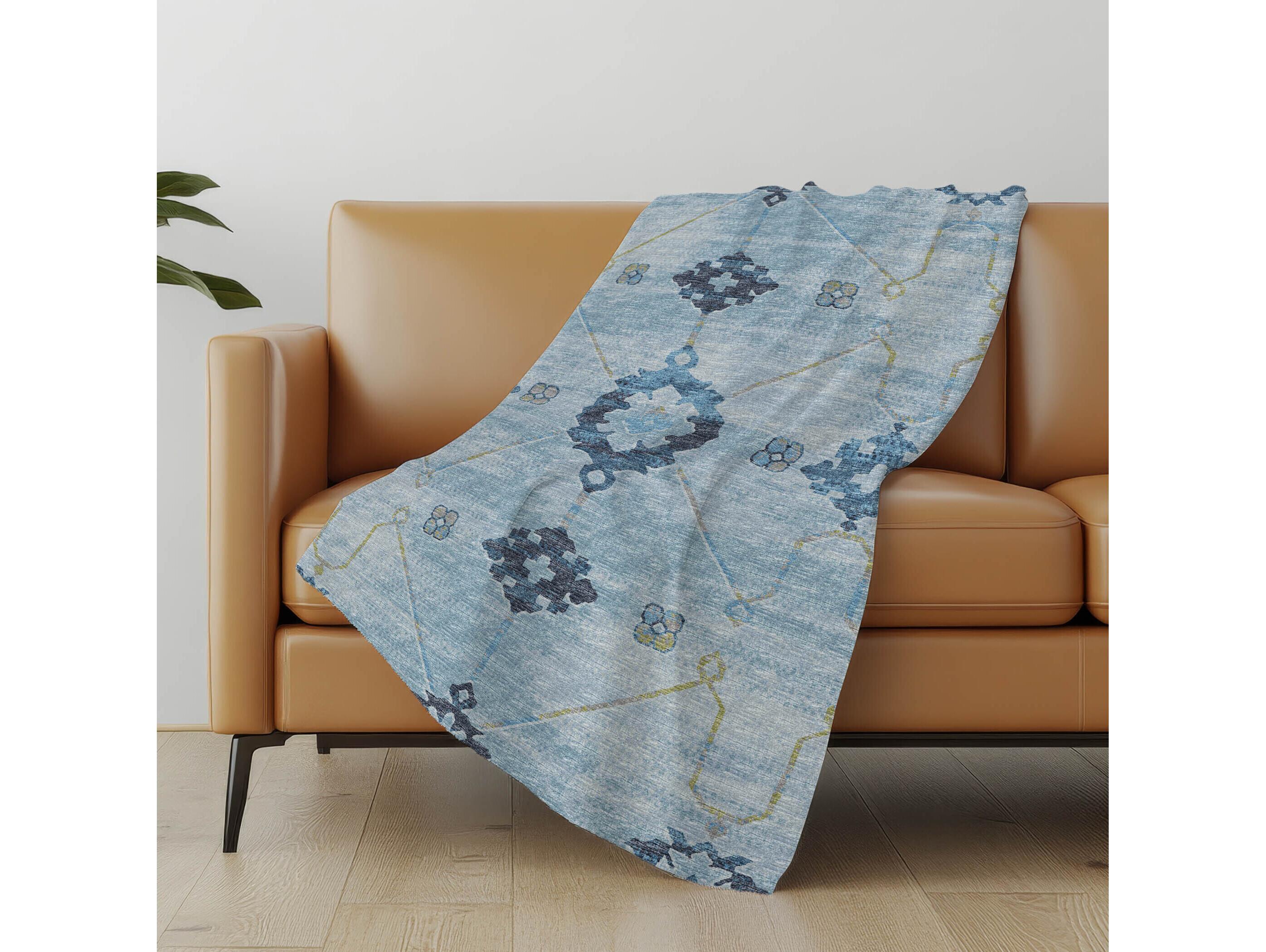 Dalyn Sherpa Blue Polyester Throw