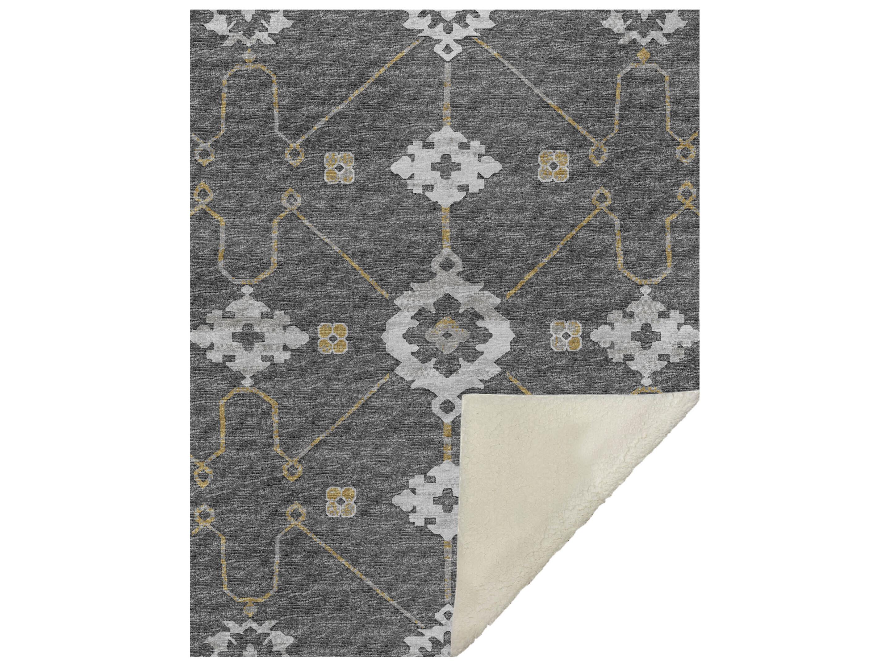 Dalyn Sherpa Gray Polyester Throw