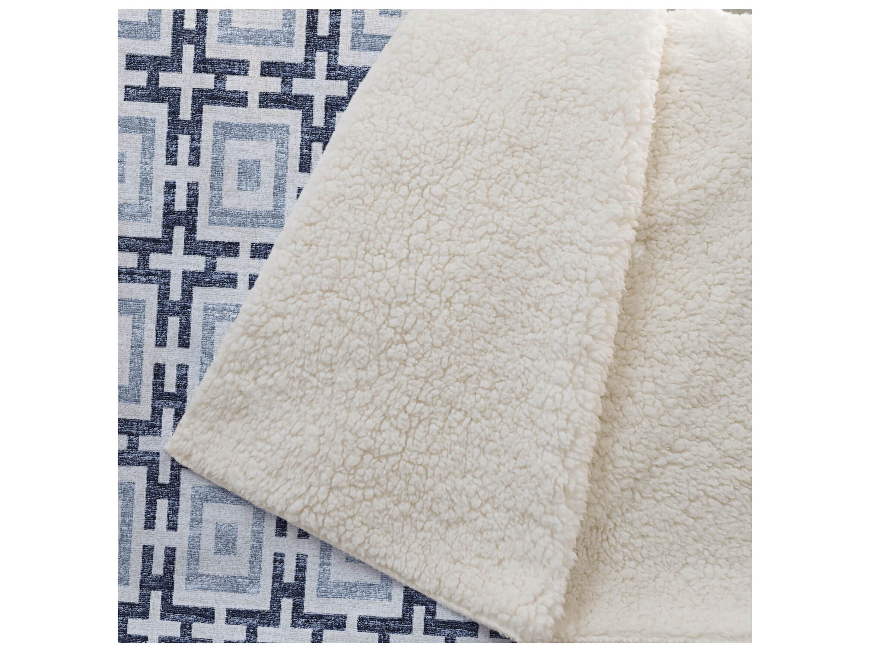 Dalyn Sherpa Blue Polyester Throw