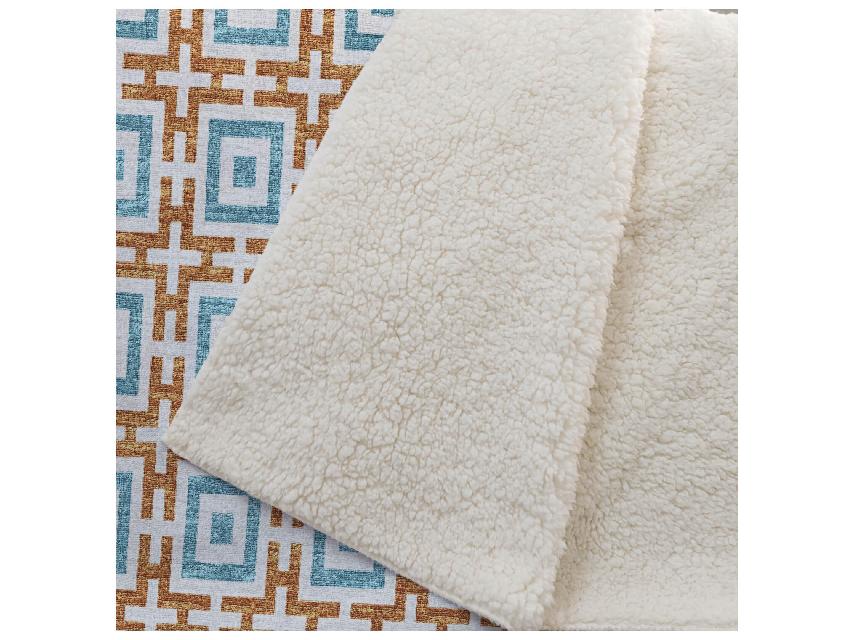 Dalyn Sherpa Orange Polyester Throw