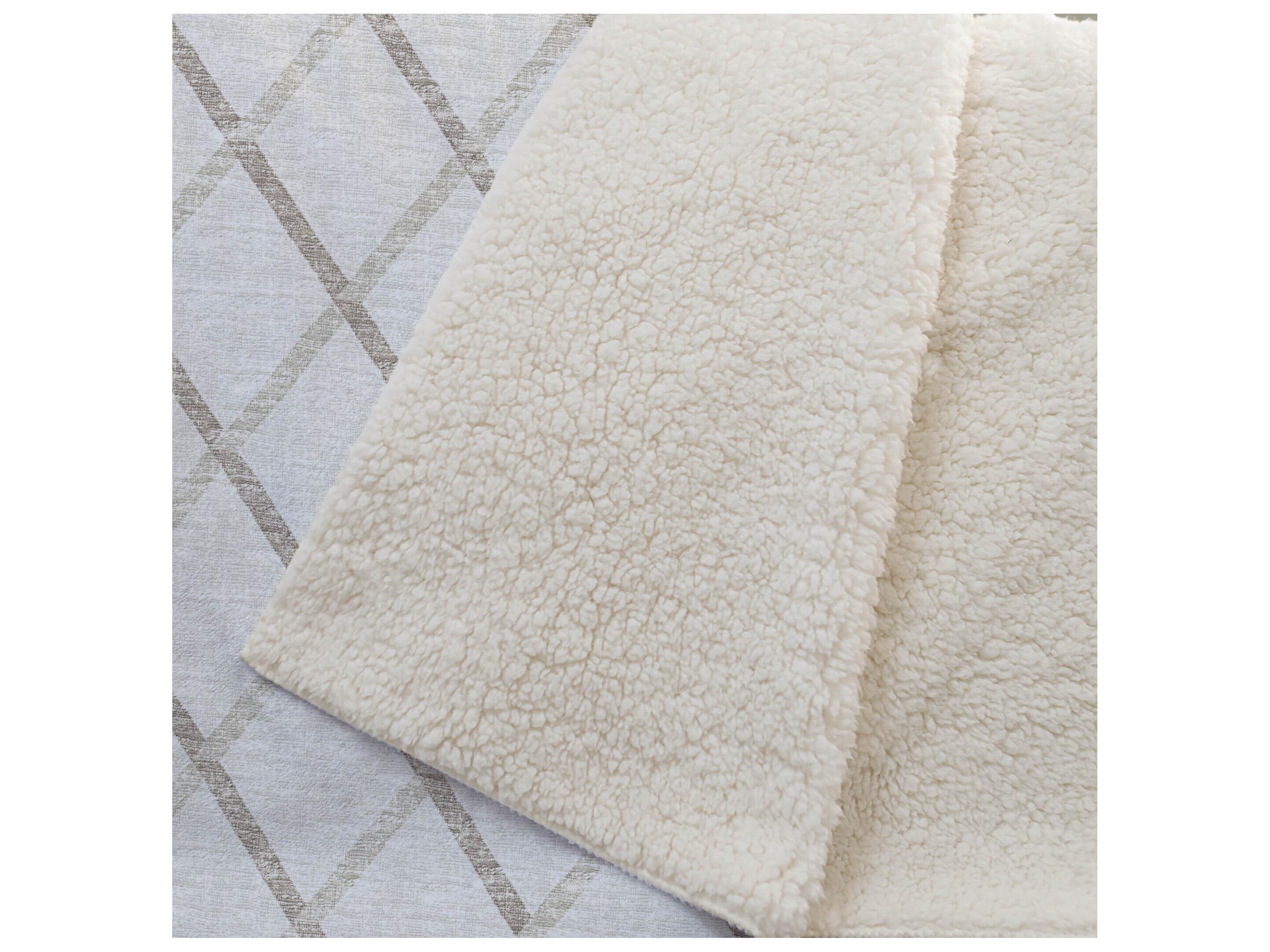 Dalyn Sherpa Ivory Polyester Throw
