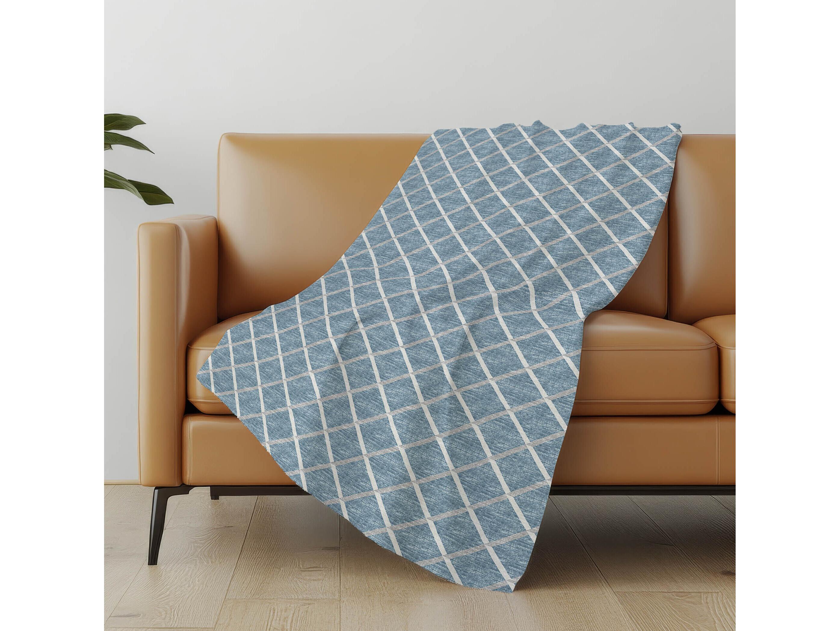 Dalyn Sherpa Blue Polyester Throw
