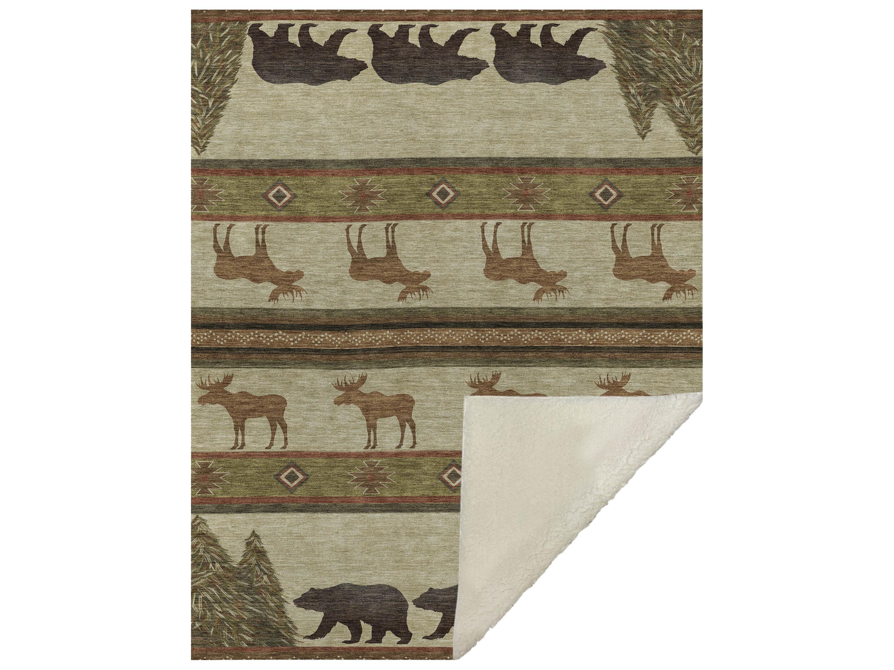 Dalyn Sherpa Beige Polyester Throw