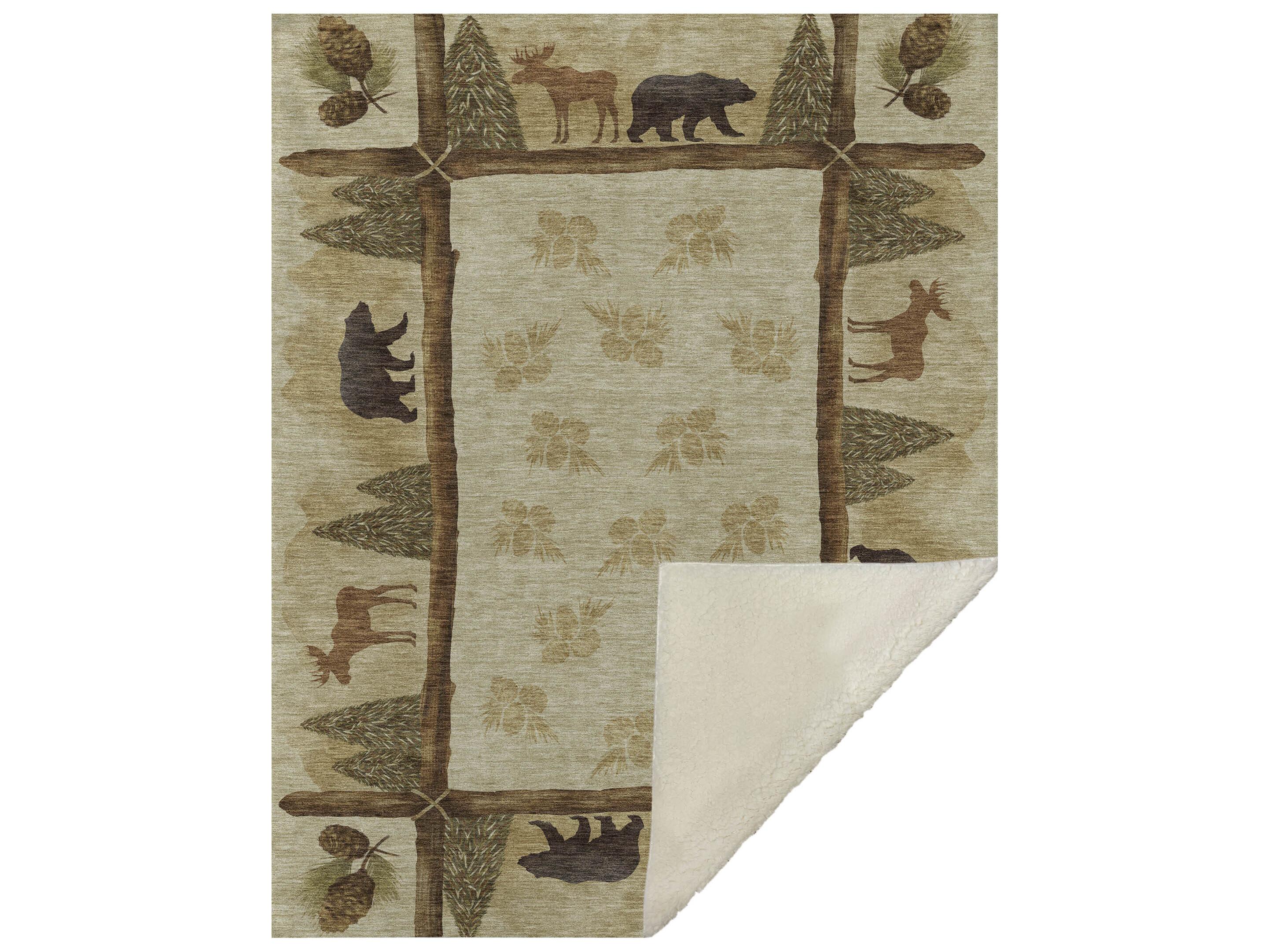 Dalyn Sherpa Beige Polyester Throw