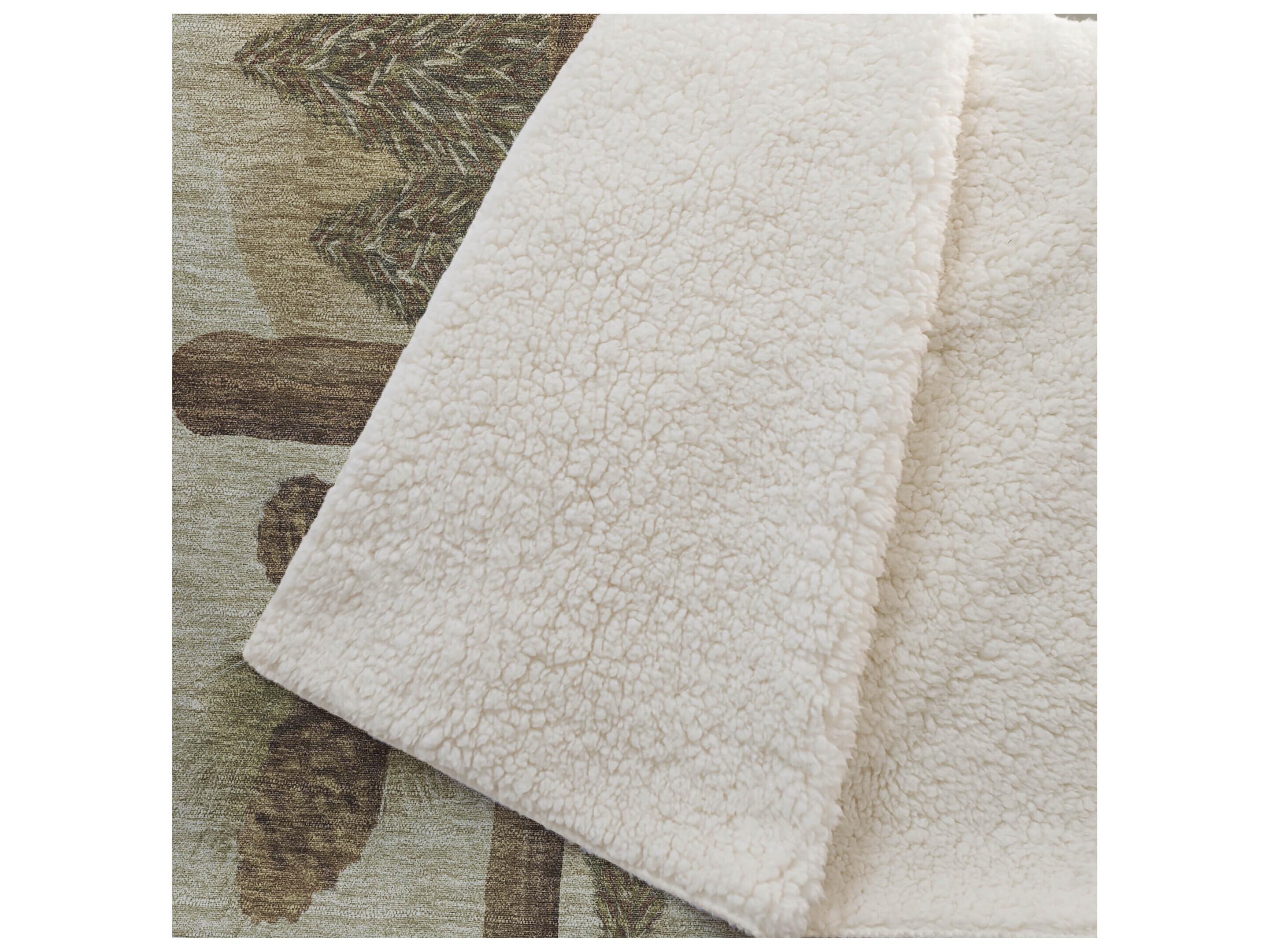Dalyn Sherpa Beige Polyester Throw