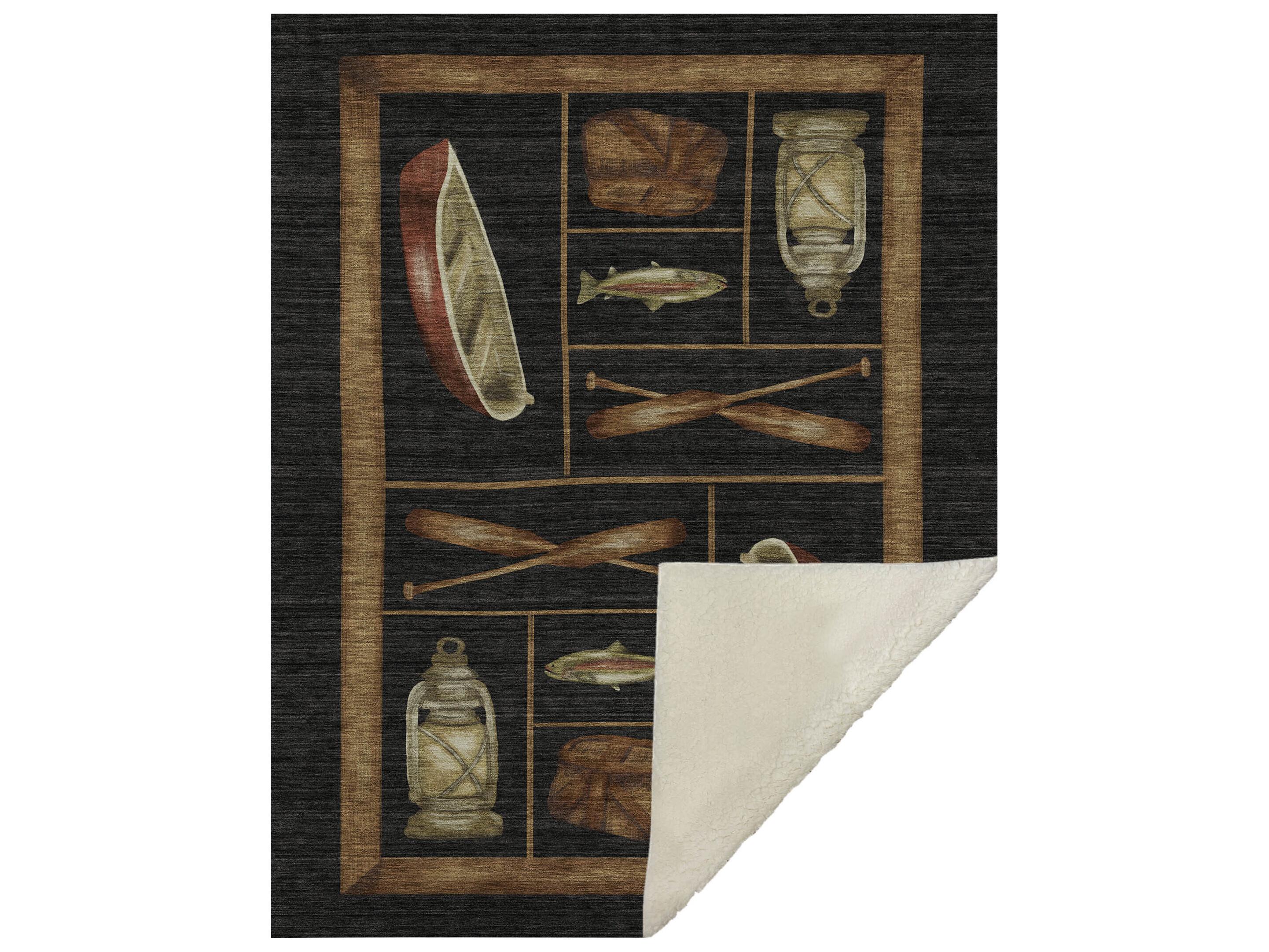 Dalyn Sherpa Black Polyester Throw