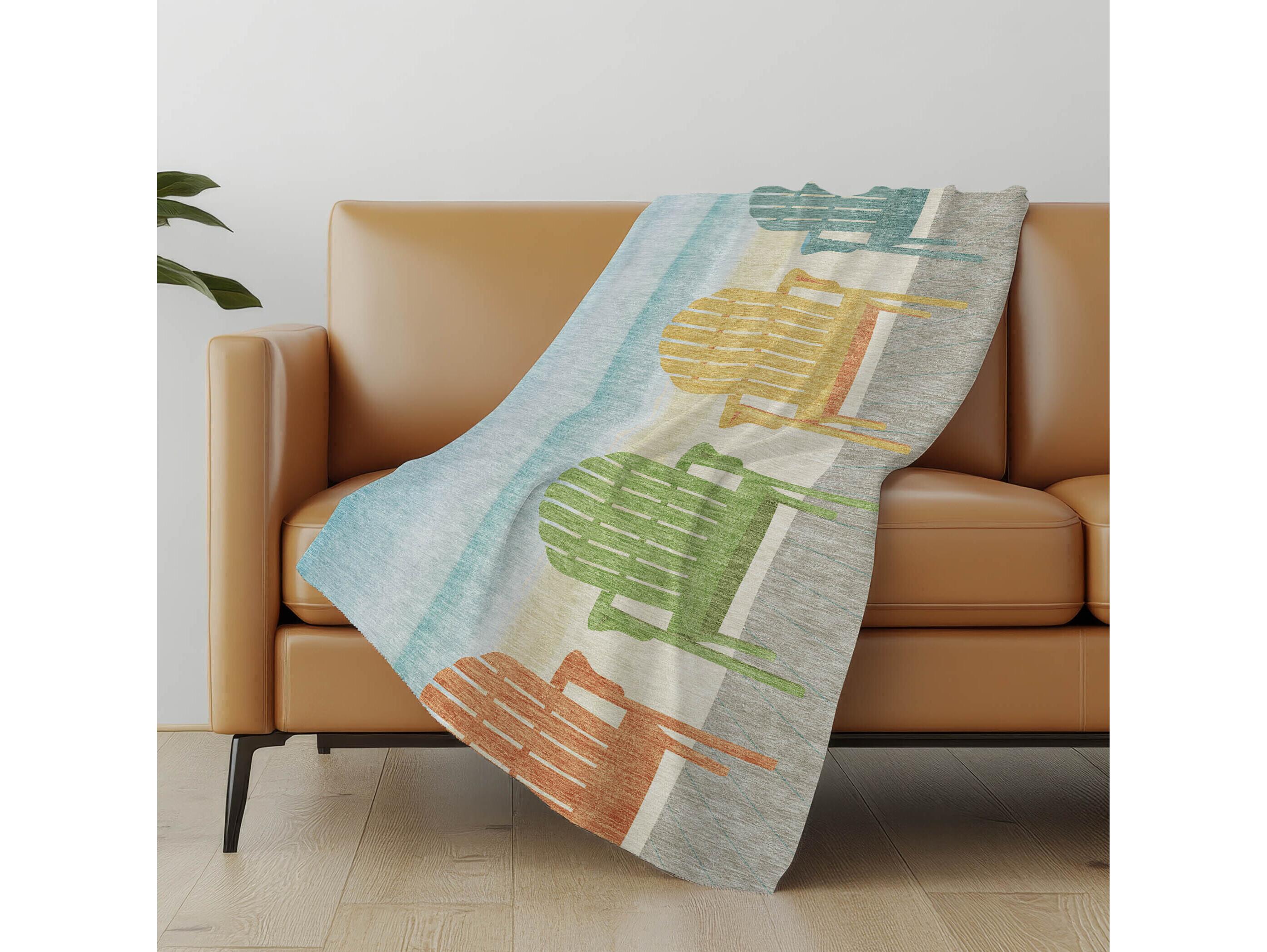 Dalyn Sherpa Blue Polyester Throw